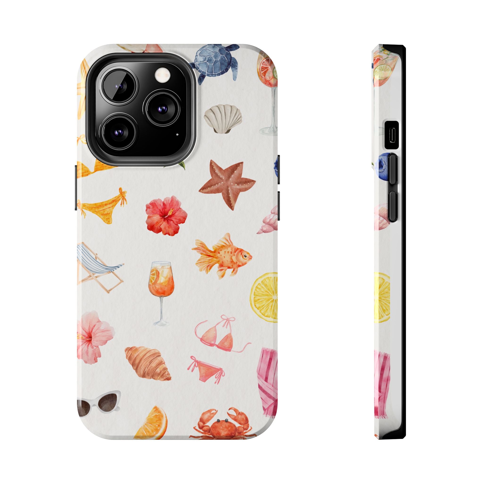 Summer Seashells Pattern Tough Phone Case — Beach Vacation Phone Cover
