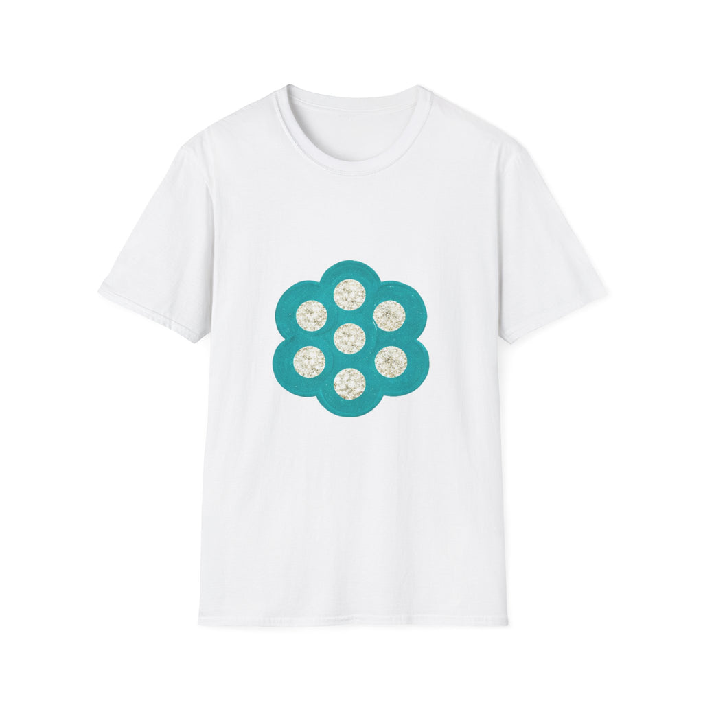 Teal Floral Honeycomb Graphic T-Shirt