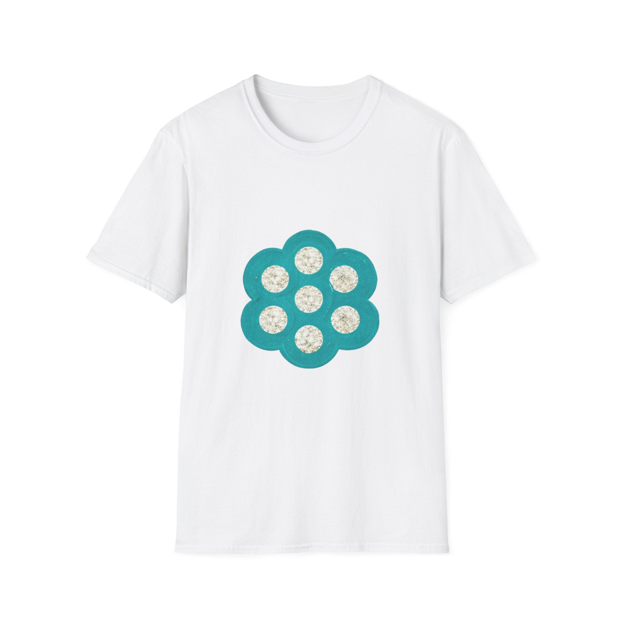 Teal Floral Honeycomb Graphic T-Shirt