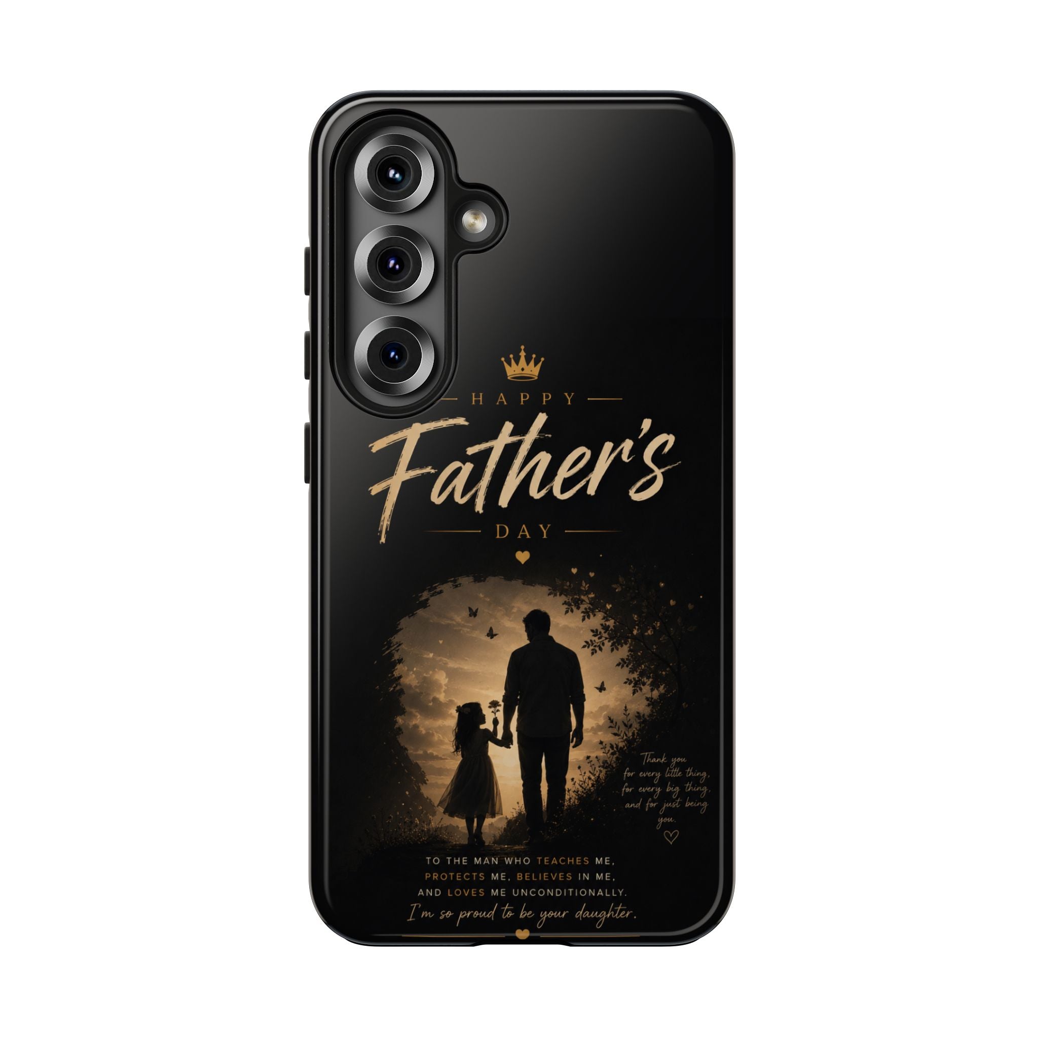 Father's Day Tough Phone Case — 'Happy Father's Day' Silhouette Design