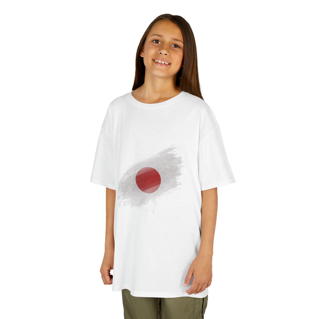 Kids Japan Flag T‑Shirt – Japanese Rising Sun Brush & Crossed Flags Tee