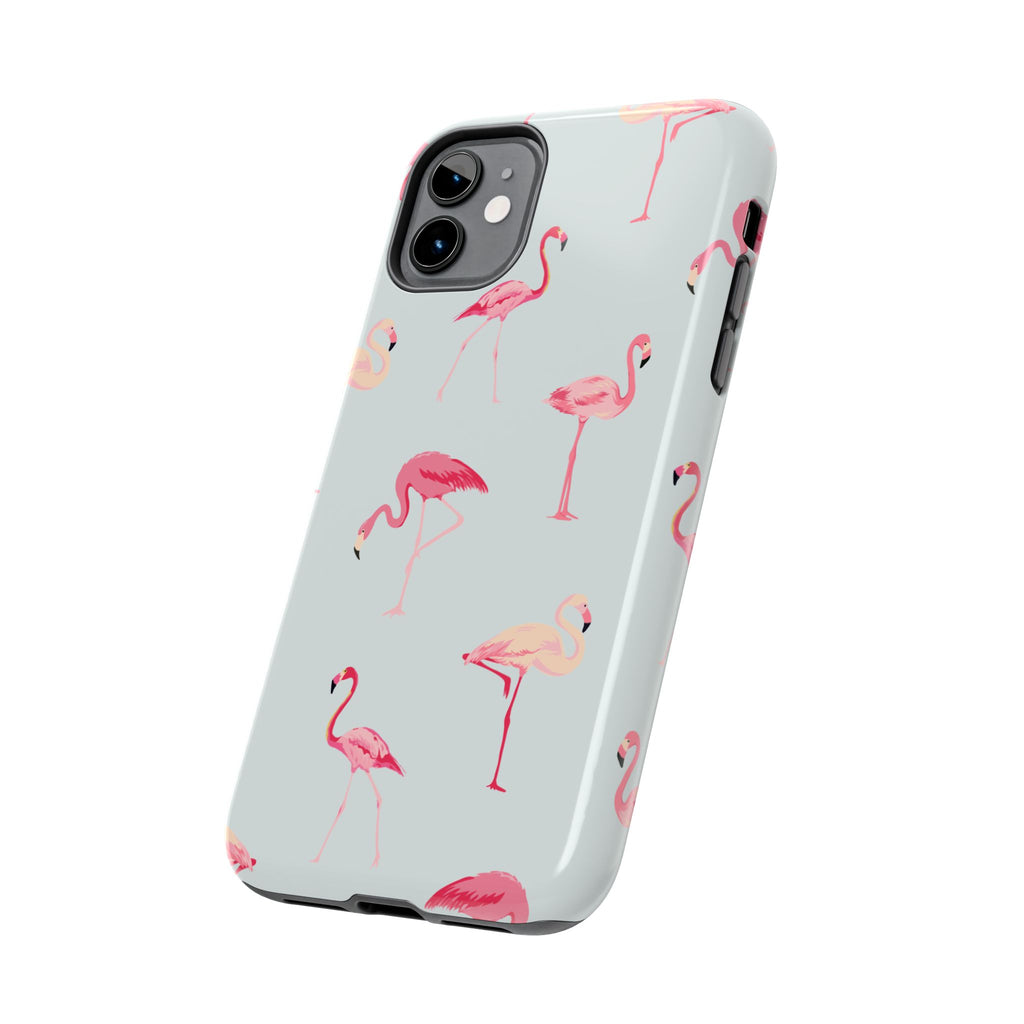 Flamingo Pattern Tough Phone Case — Cute Pink Birds Protective Phone Cover