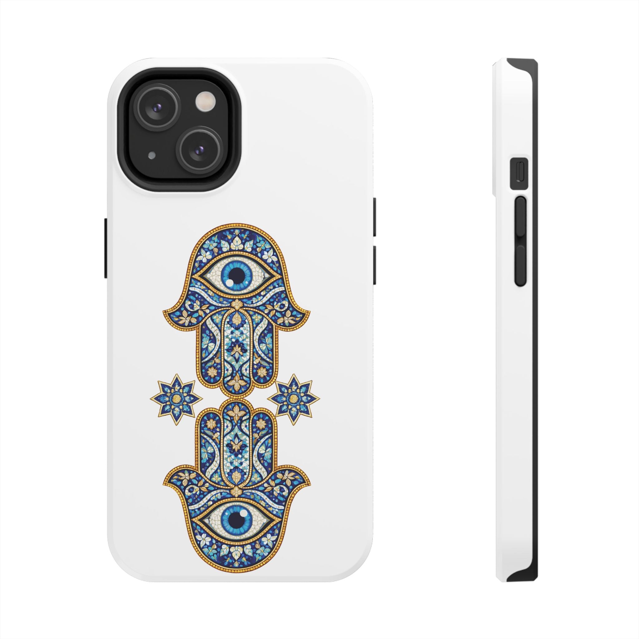 Hamsa Eye Tough Phone Case — Blue Mosaic Protective Phone Cover