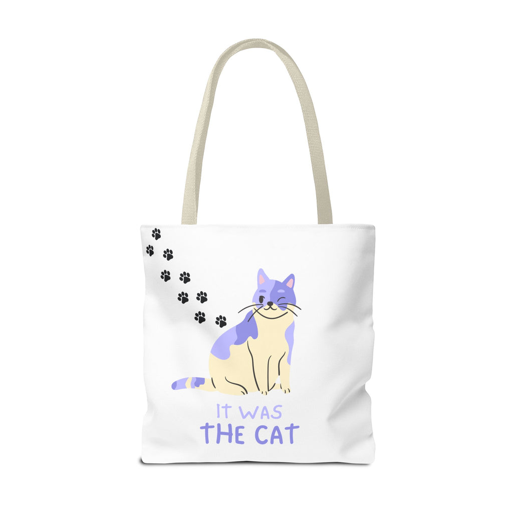 Cat Paw Print Tote — "It Wasn't Me" Funny Cat Tote Bag