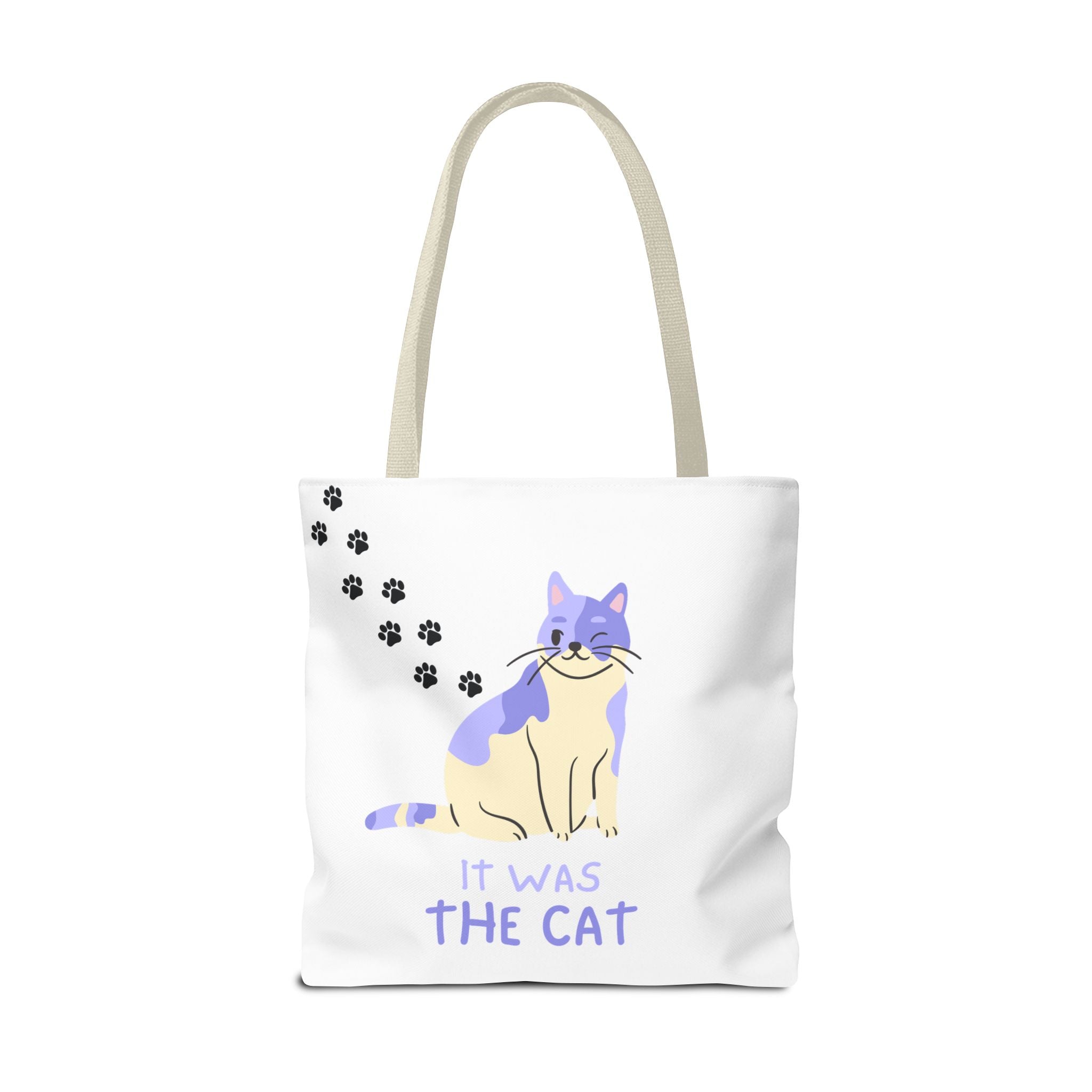 Cat Paw Print Tote — "It Wasn't Me" Funny Cat Tote Bag