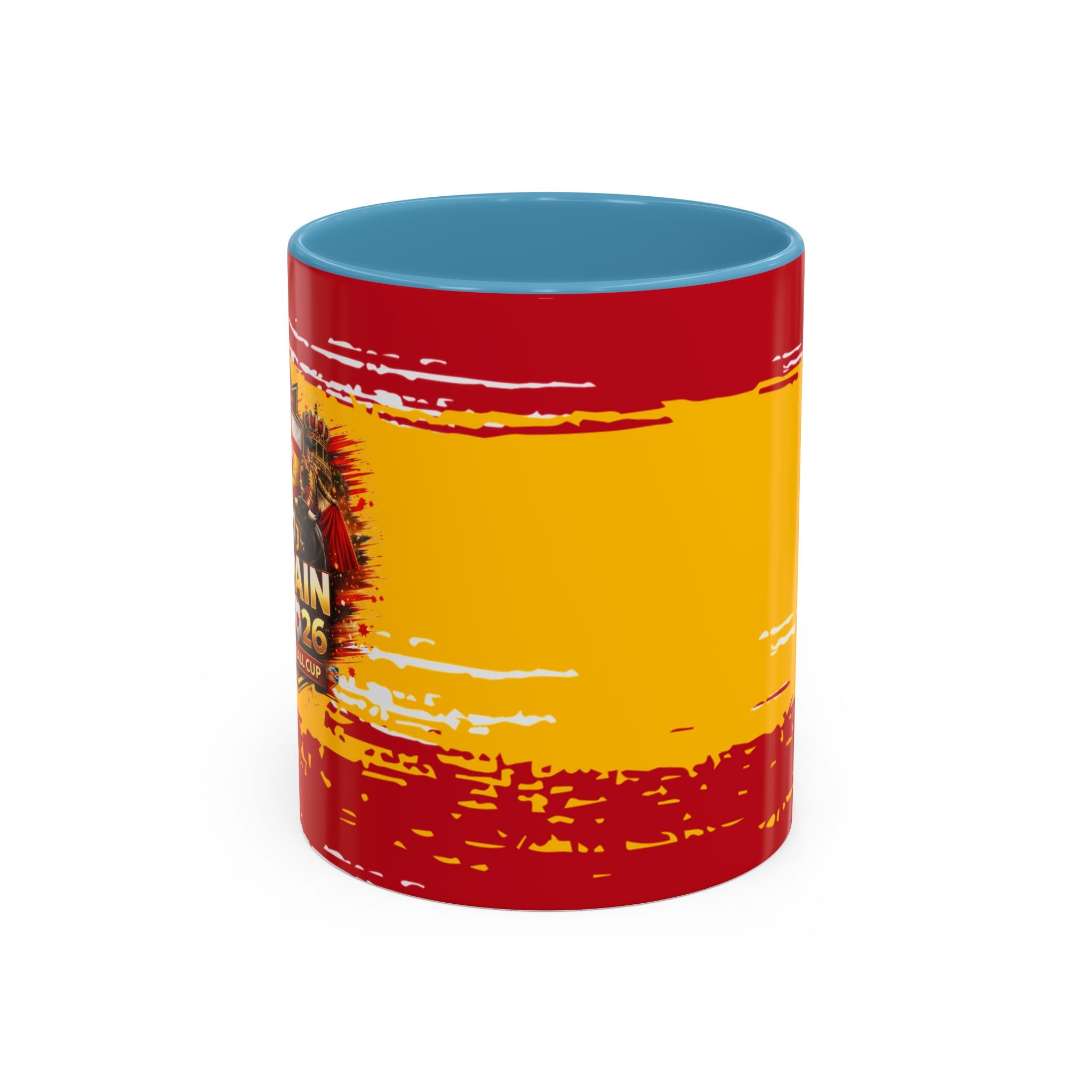 Spanish Flag Accent Coffee Mug – Bold Red & Gold Brushstroke Ceramic Mug
