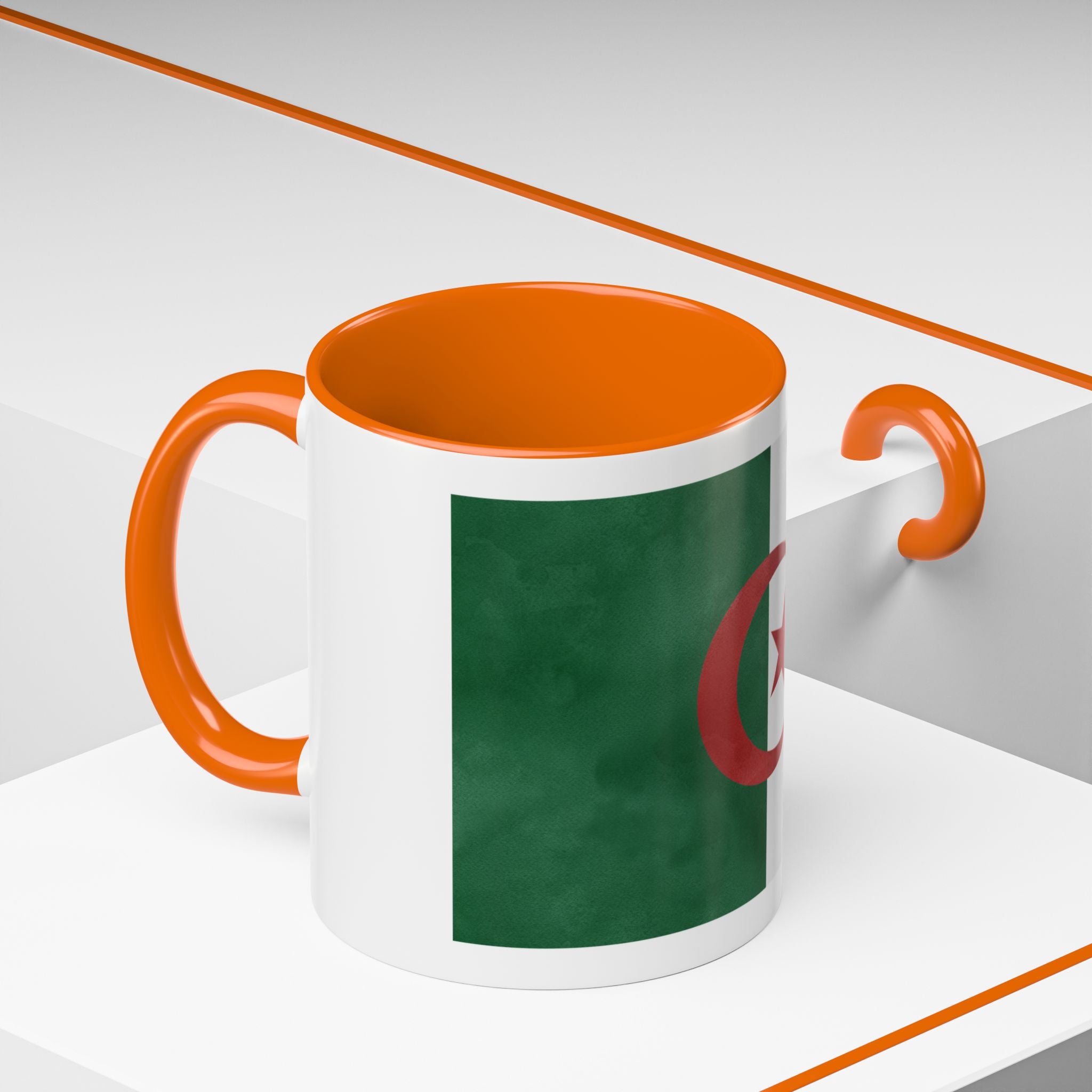Algeria Flag Accent Coffee Mug (11/15oz) — Crescent & Star National Pride Tea Cup