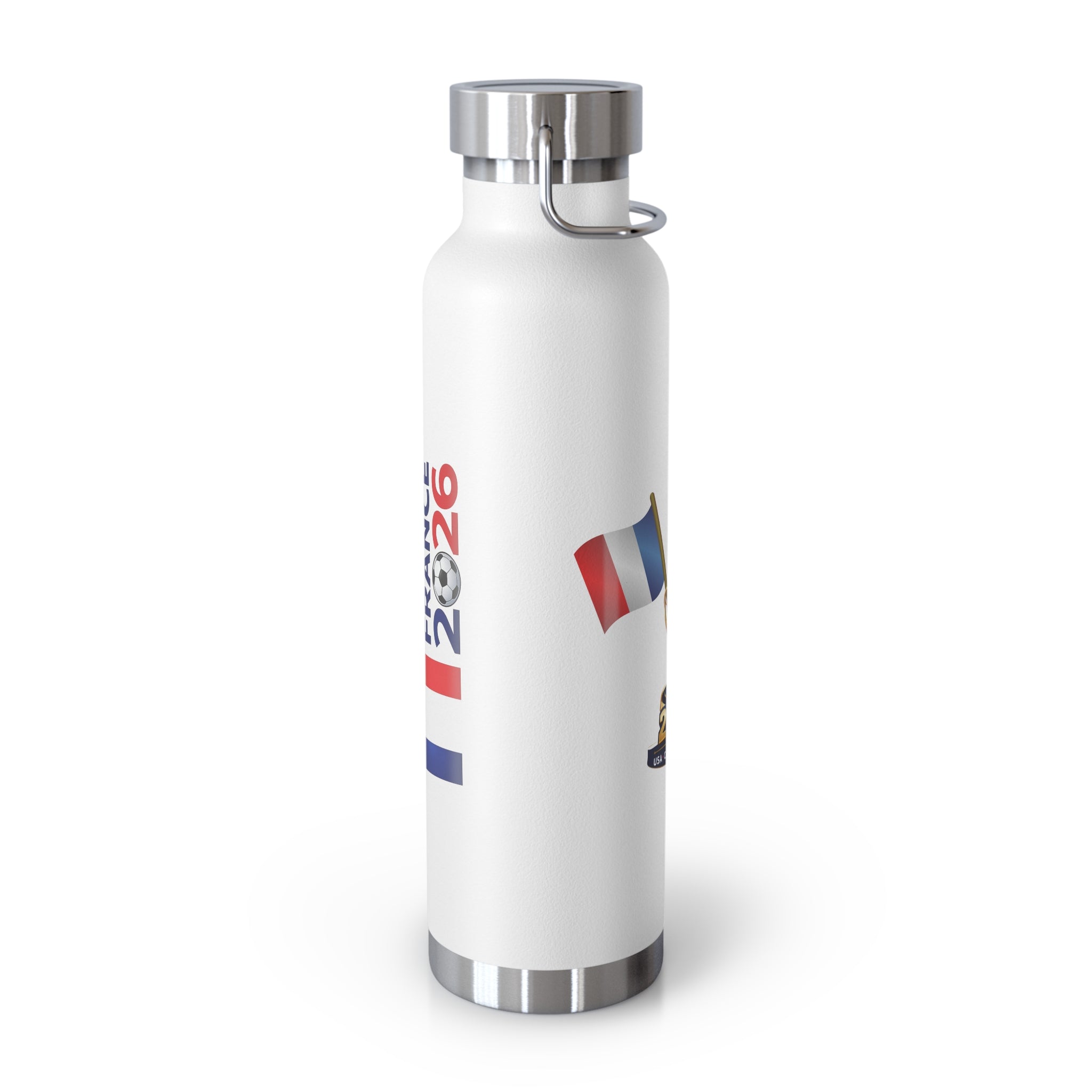 france 2026 Cup Trophy Stainless Steel Water Bottle – Insulated 22oz (France Flag Design)