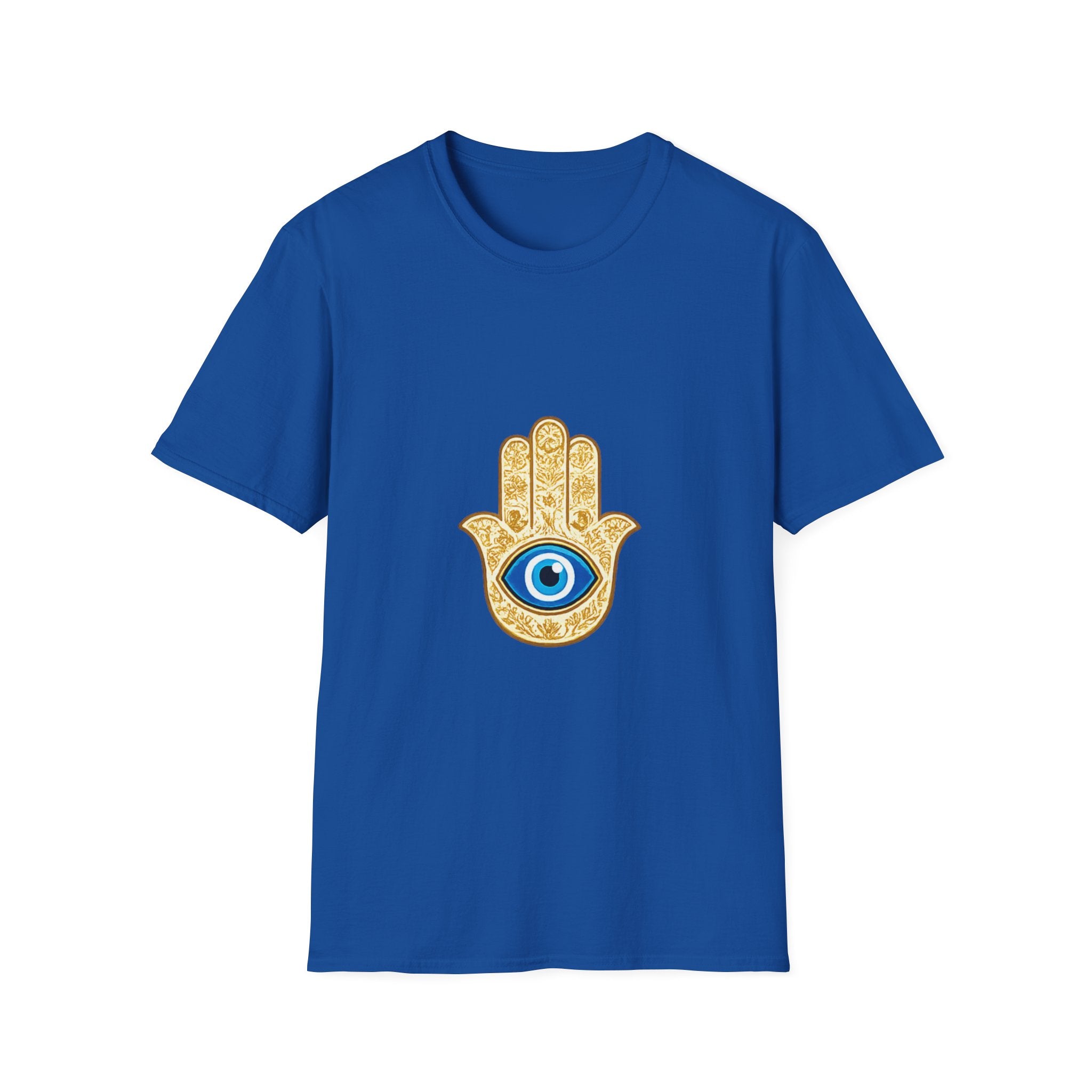 Hamsa Hand T-Shirt with Blue Evil Eye — Protective Spiritual Symbol Tee