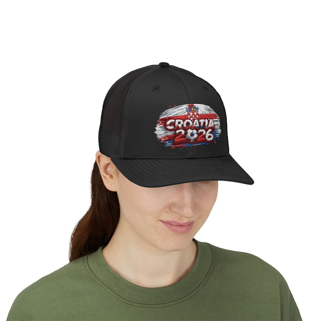 Croatia 2026 Sparkle Flag Trucker Cap