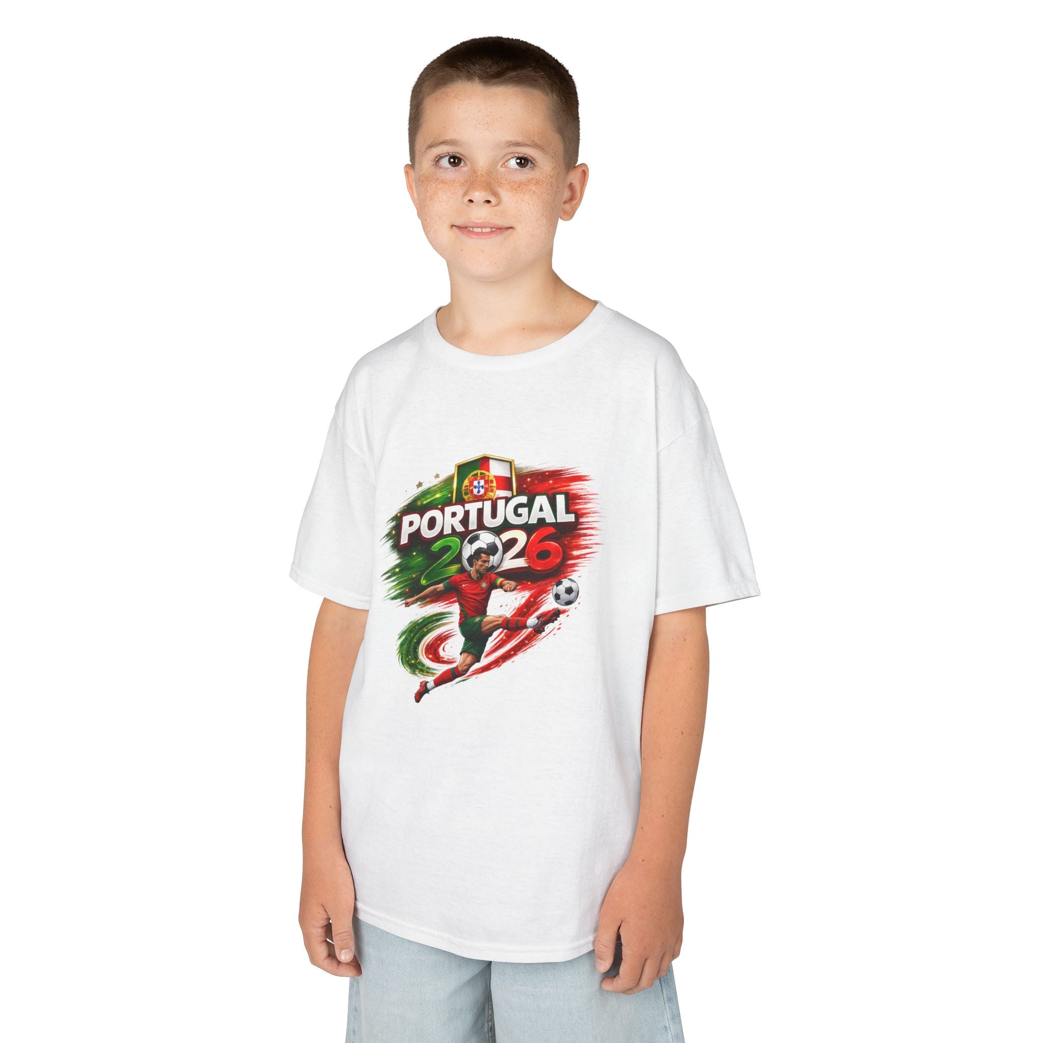 Portugal 2026 Kids Tee – Soccer Cup Fan Shirt with Flags