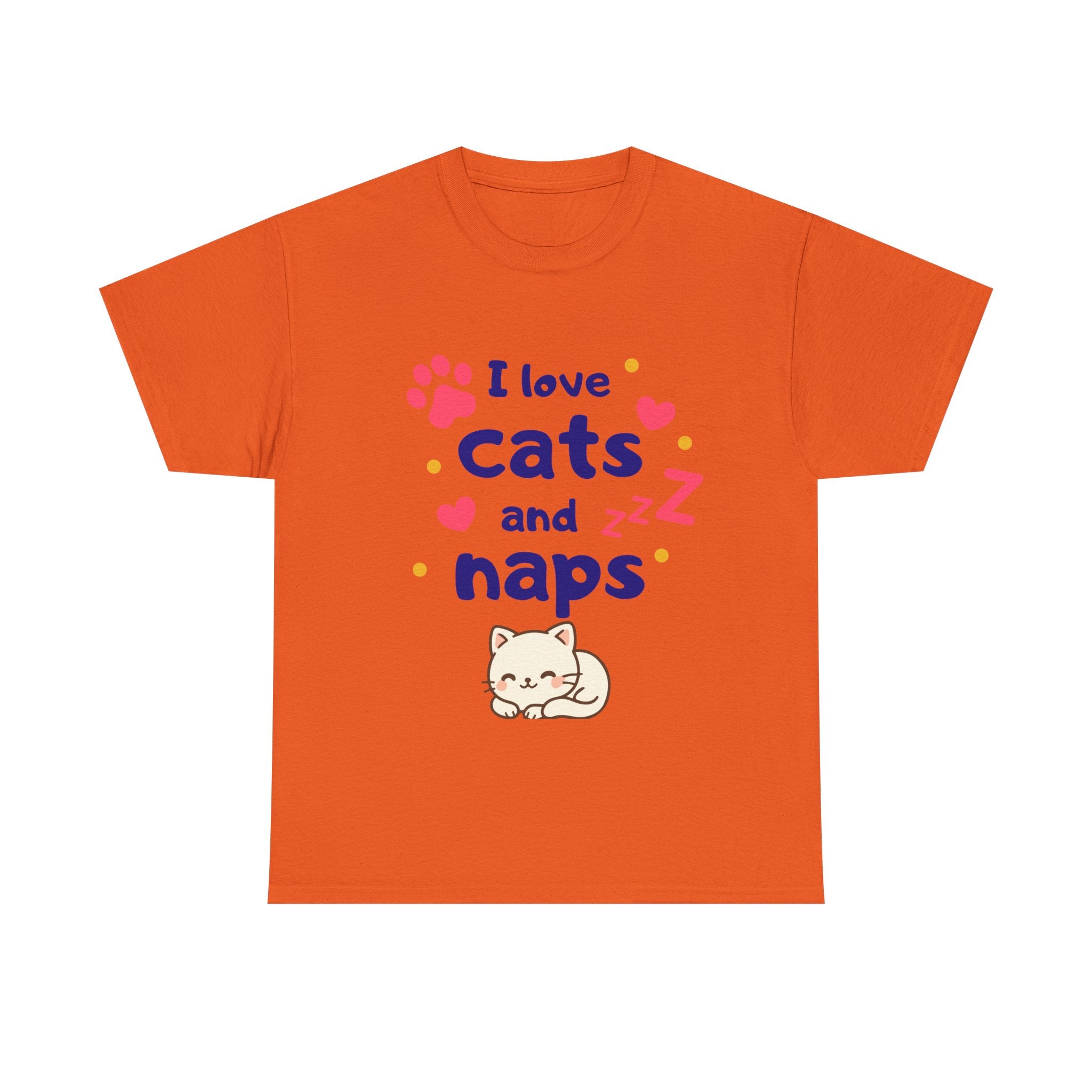 Cats and Naps T-Shirt — "I Love Cats and Naps" Cute Cat Graphic Tee