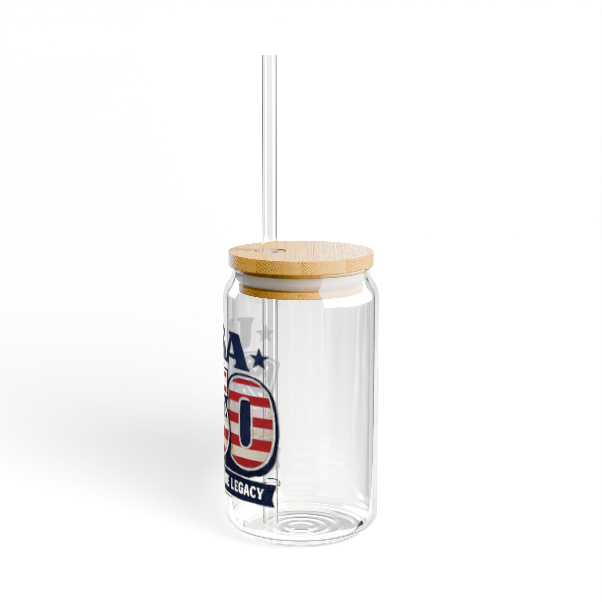 USA 250 Sipper Glass - Patriotic 16oz Tumbler with Bamboo Lid & Straw