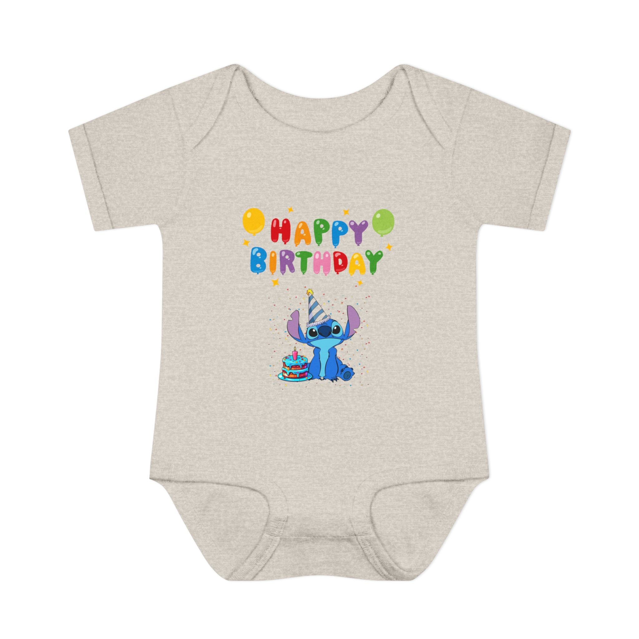 Stiche birthday Infant Baby Rib Bodysuit