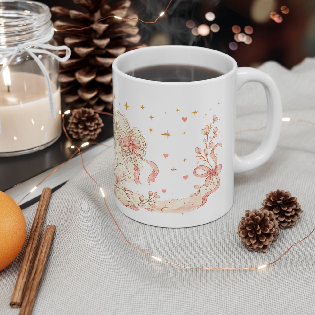 Arabic 'Wajh al-Qamar' Floral Moon Ceramic Mug