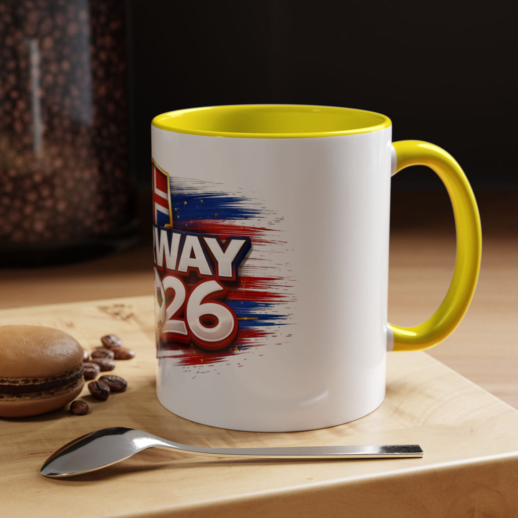 Norway 2026 Soccer Fan Accent Coffee Mug — Cup Supporter Gift