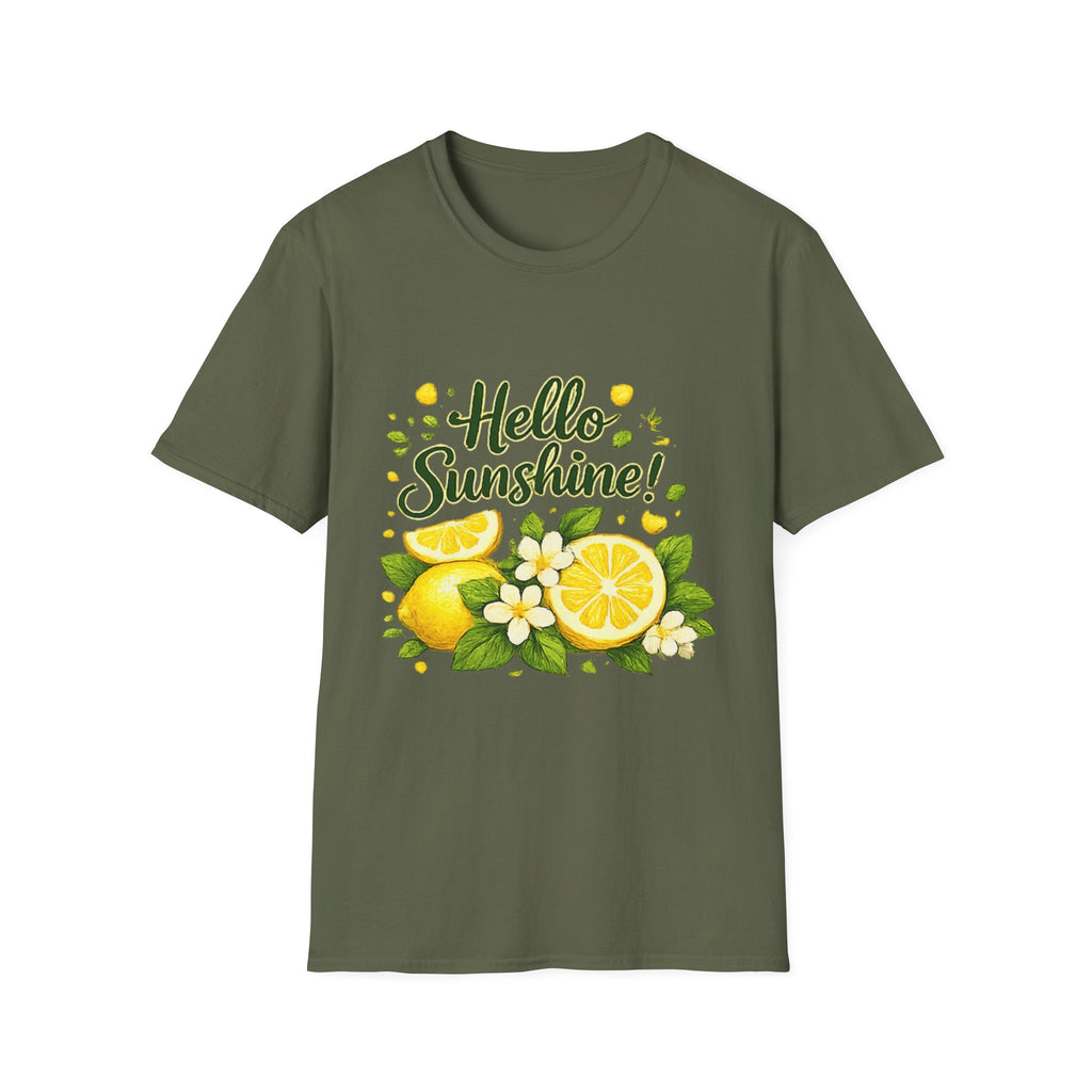 Hello Sunshine Uni Sex T-Shirt — Lemon Floral Summer Tee