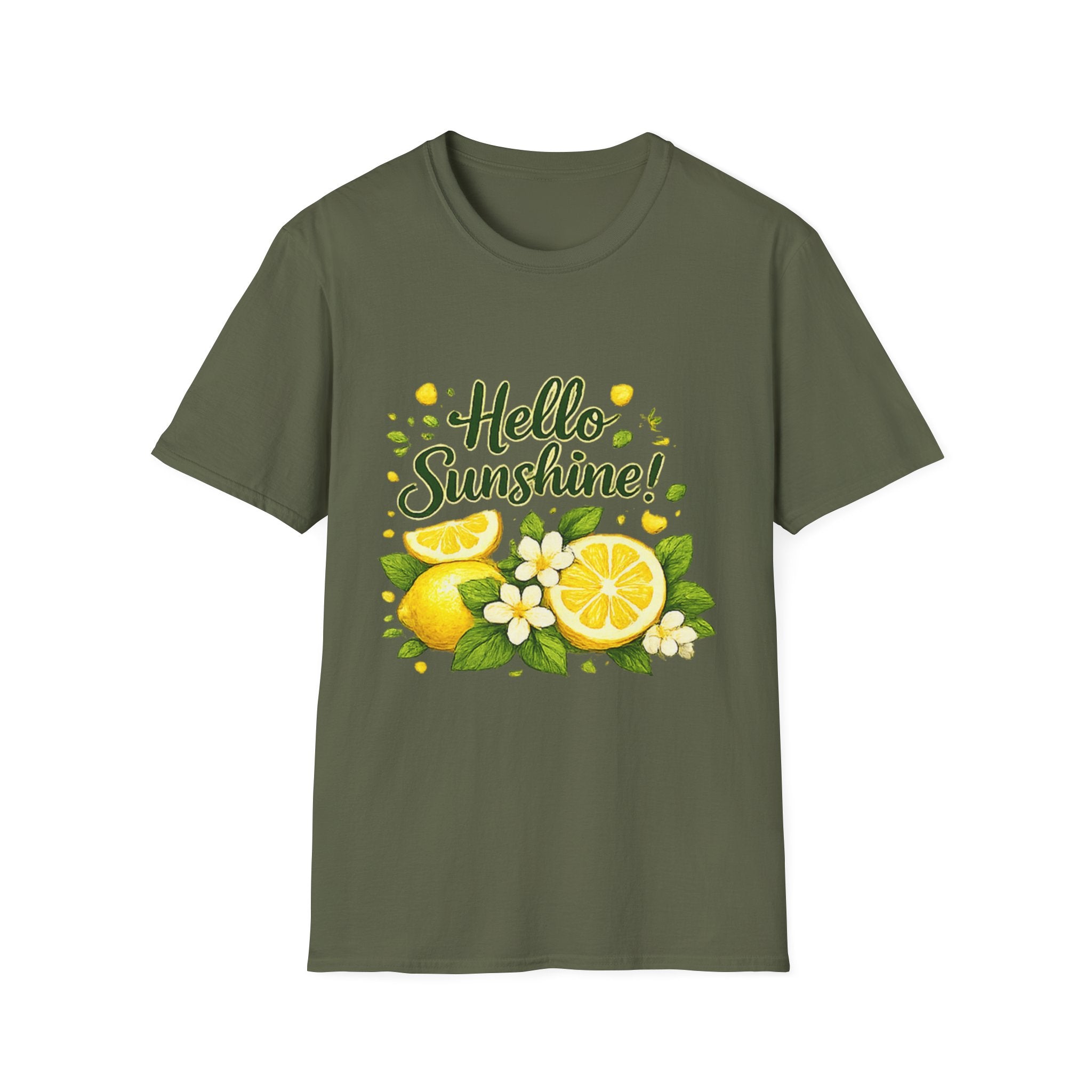 Hello Sunshine Uni Sex T-Shirt — Lemon Floral Summer Tee