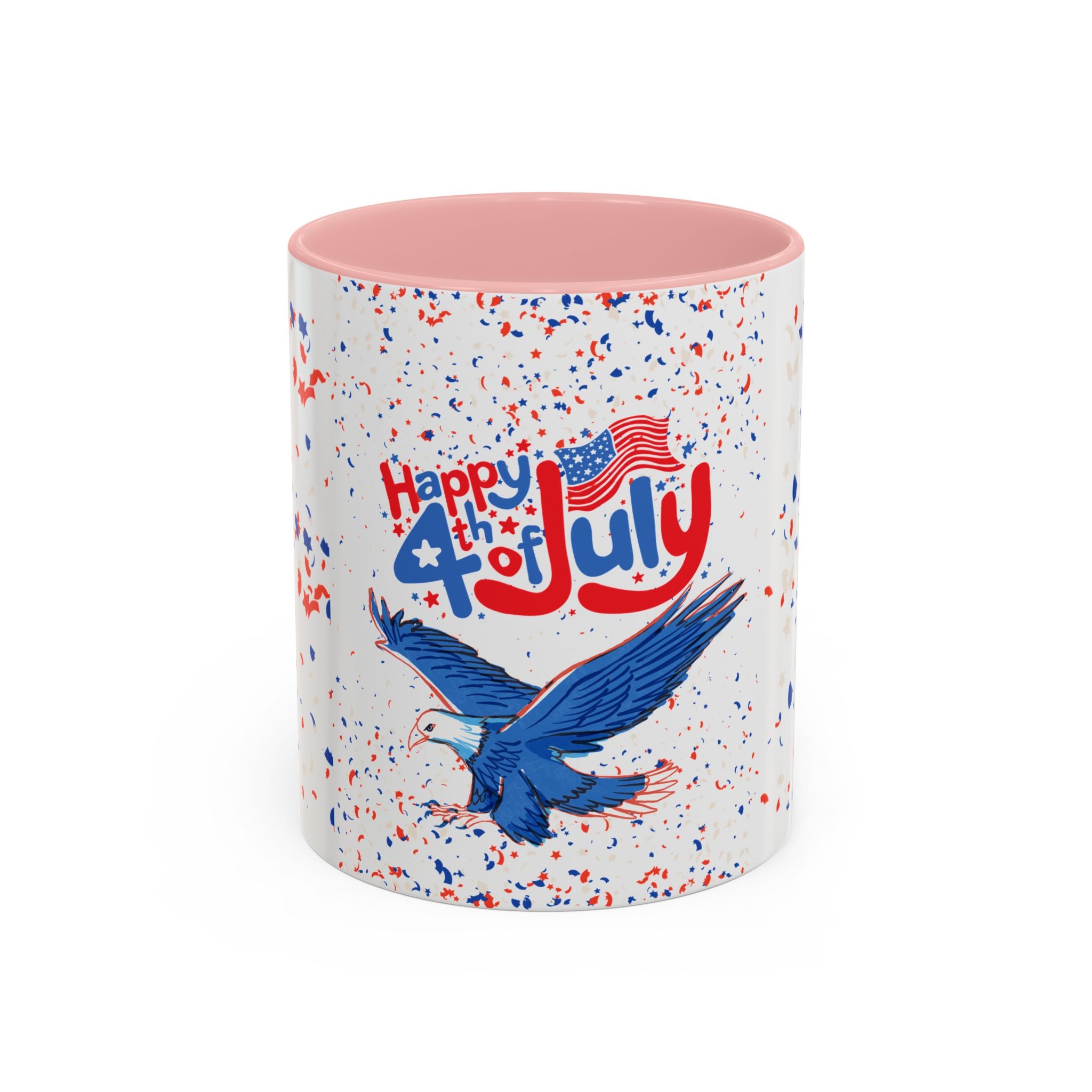 4th of July Coffee Mug - Patriotic Eagle Accent Mug, Red White & Blue Celebration Drinkware