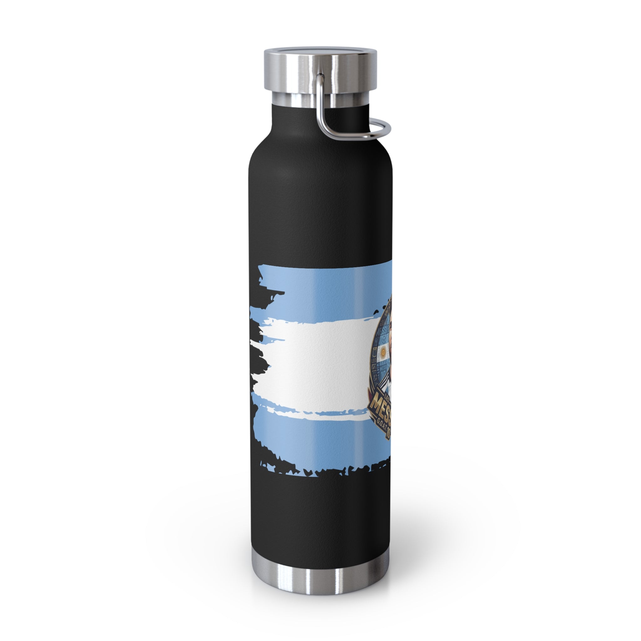 MESSI 22oz Copper Insulated Water Bottle — Sports Portrait Graphic