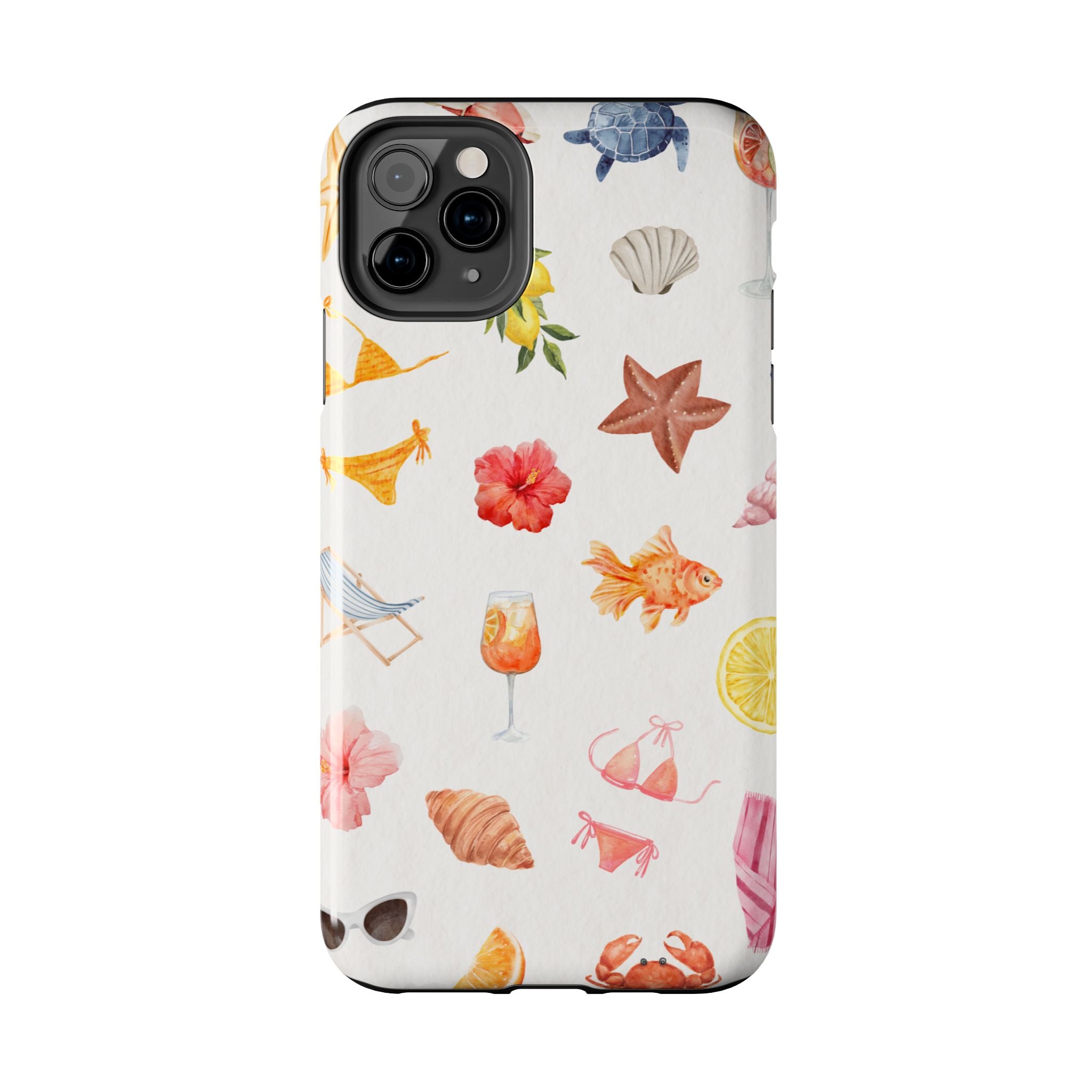 Summer Seashells Pattern Tough Phone Case — Beach Vacation Phone Cover
