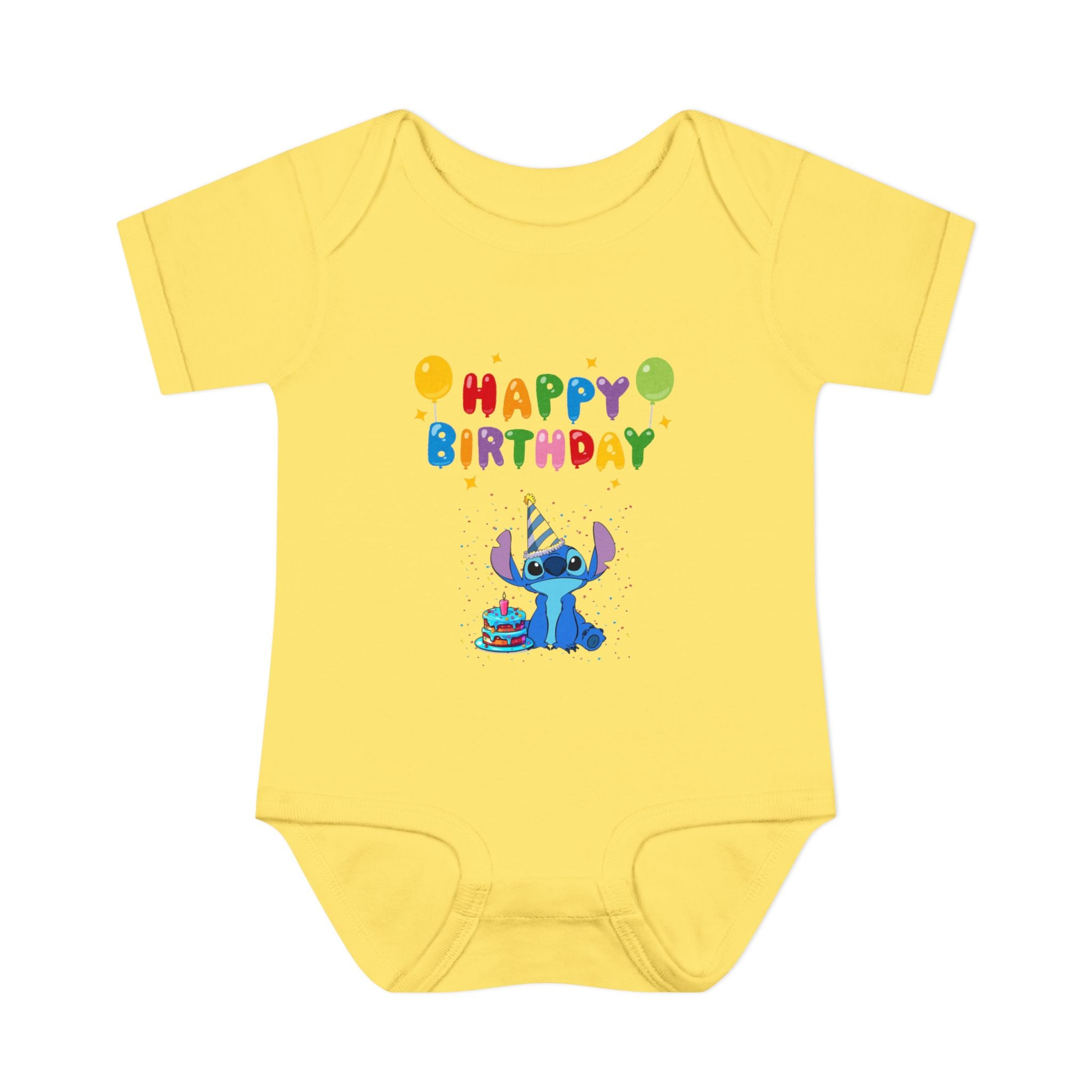 Stiche birthday Infant Baby Rib Bodysuit