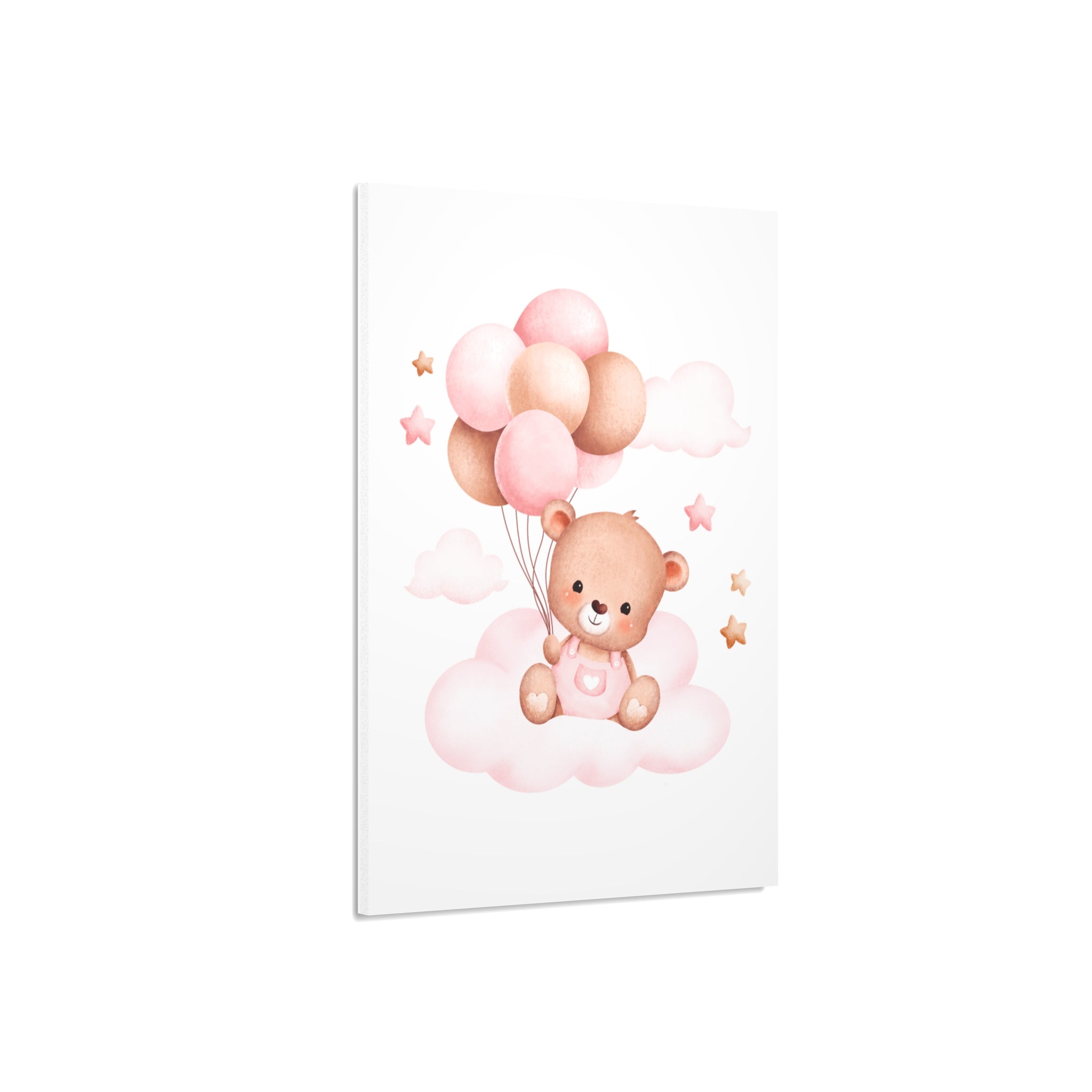 Baby Girl Nursery Foam Board — Pink Teddy with Balloons Wall Art