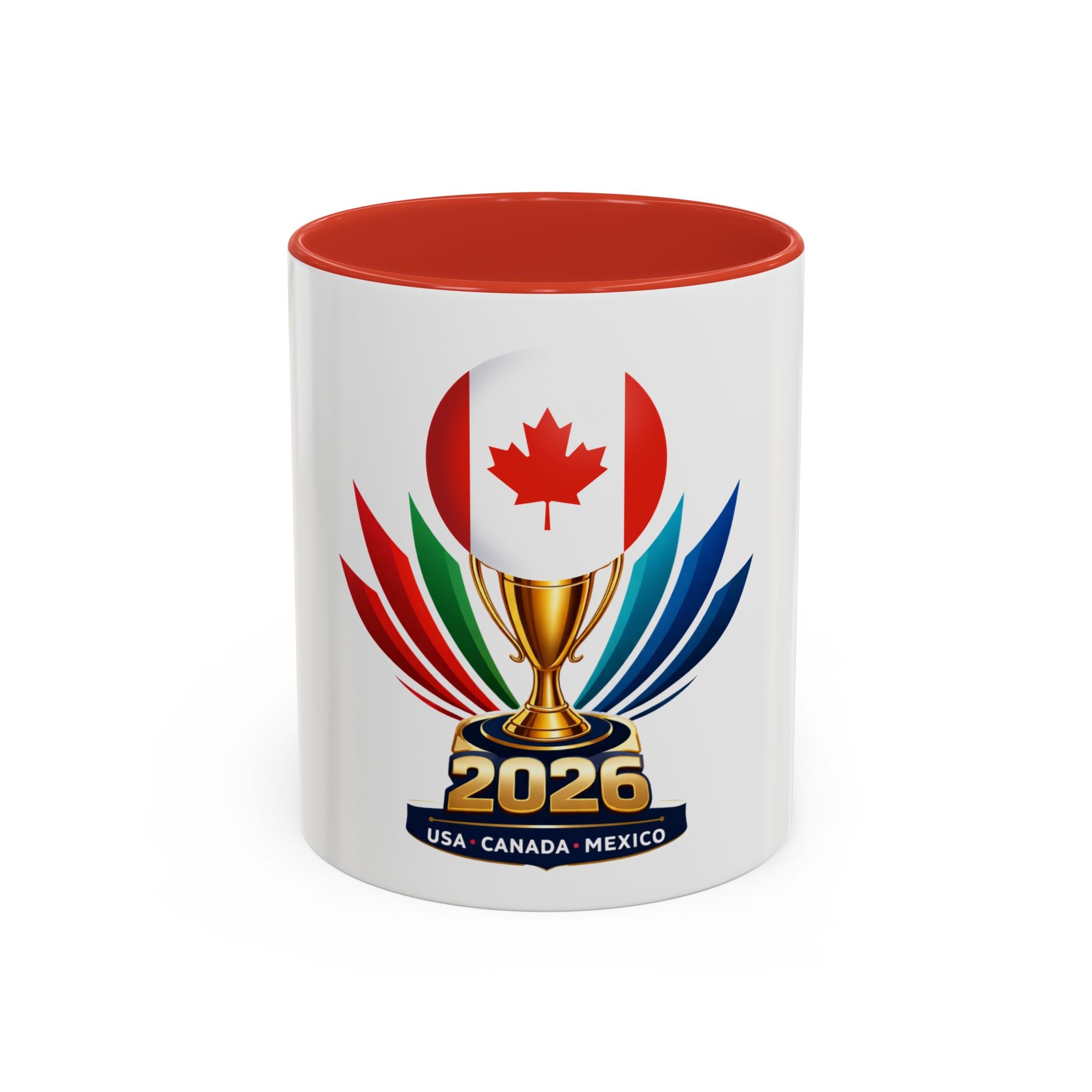 Canada 2026 Soccer Trophy Accent Coffee Mug — USA Canada Mexico Tournament Souvenir (11/15oz)