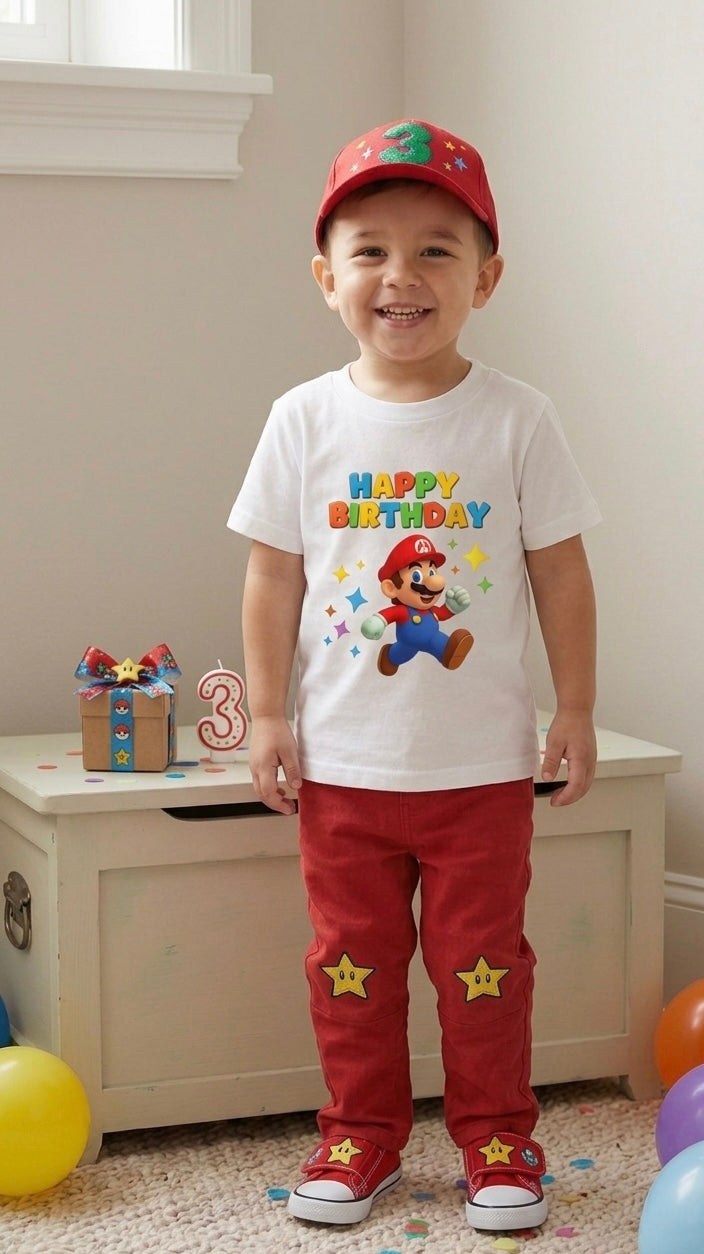 Mario Birthday Toddler Short Sleeve Tee