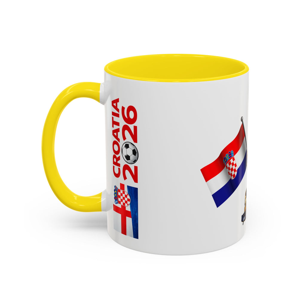 Croatia 2026 Soccer Fan Coffee Mug — Flags & Trophy Cup Design