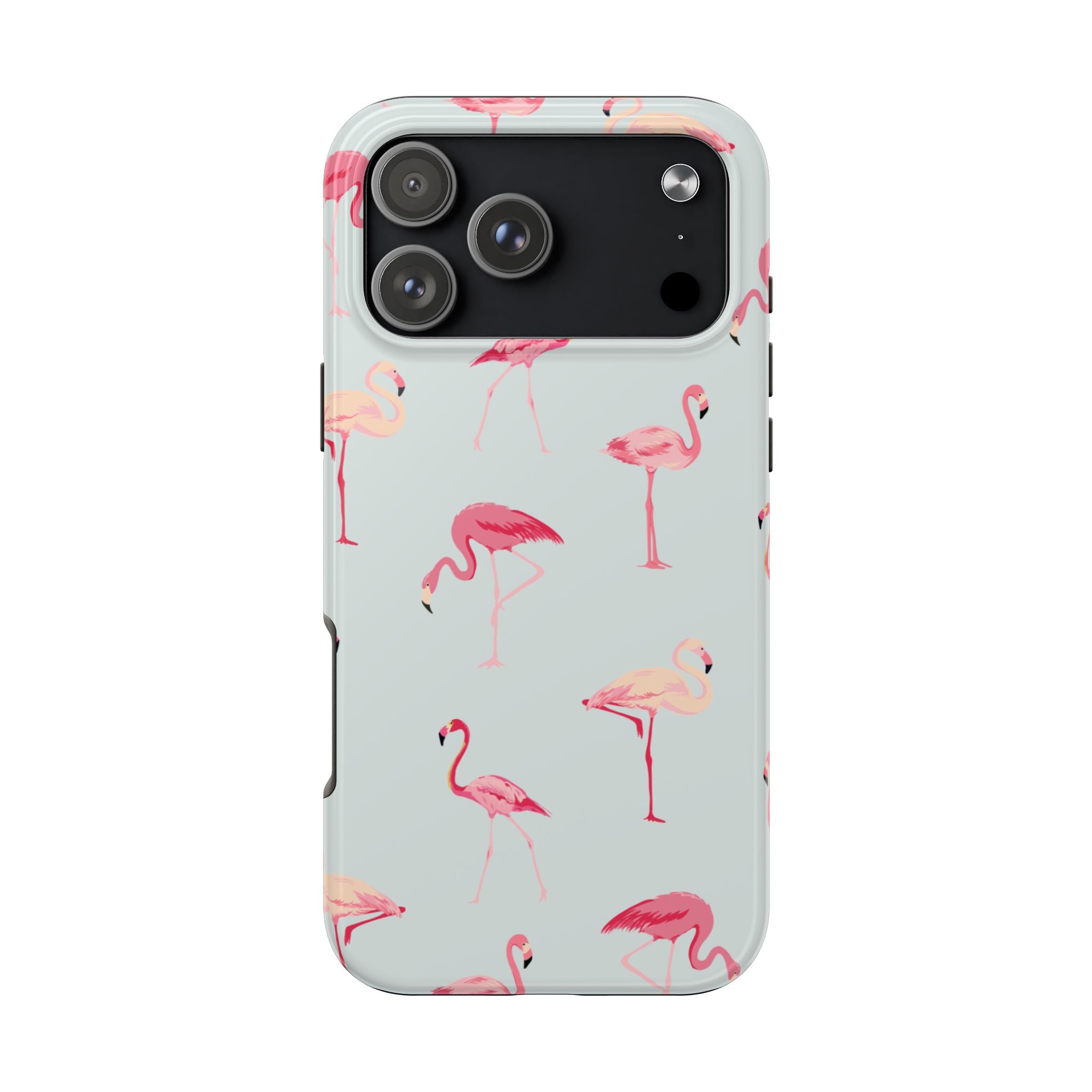 Flamingo Pattern Tough Phone Case — Cute Pink Birds Protective Phone Cover