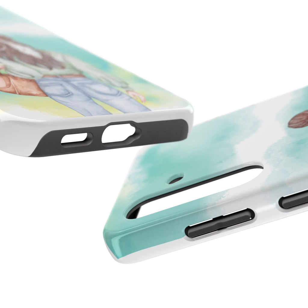 Watercolor Girl Tough Phone Case — Trendy Pastel Back-to-School Protective Cover
