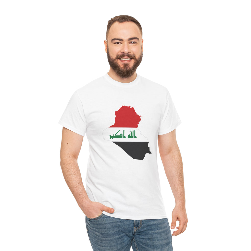 Iraq Flag Map T‑Shirt - Iraqi Pride Graphic Tee (Arabic 'Allahu Akbar')