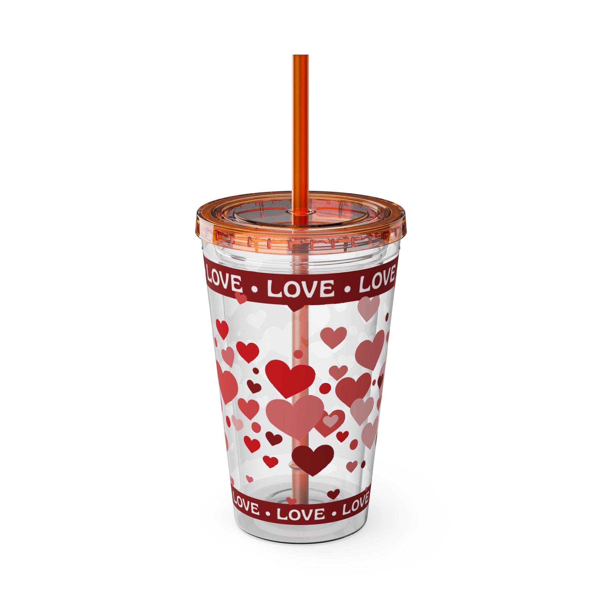 love Inspirational Work Vibes Tumbler — 16oz Sunsplash Tumbler with Straw