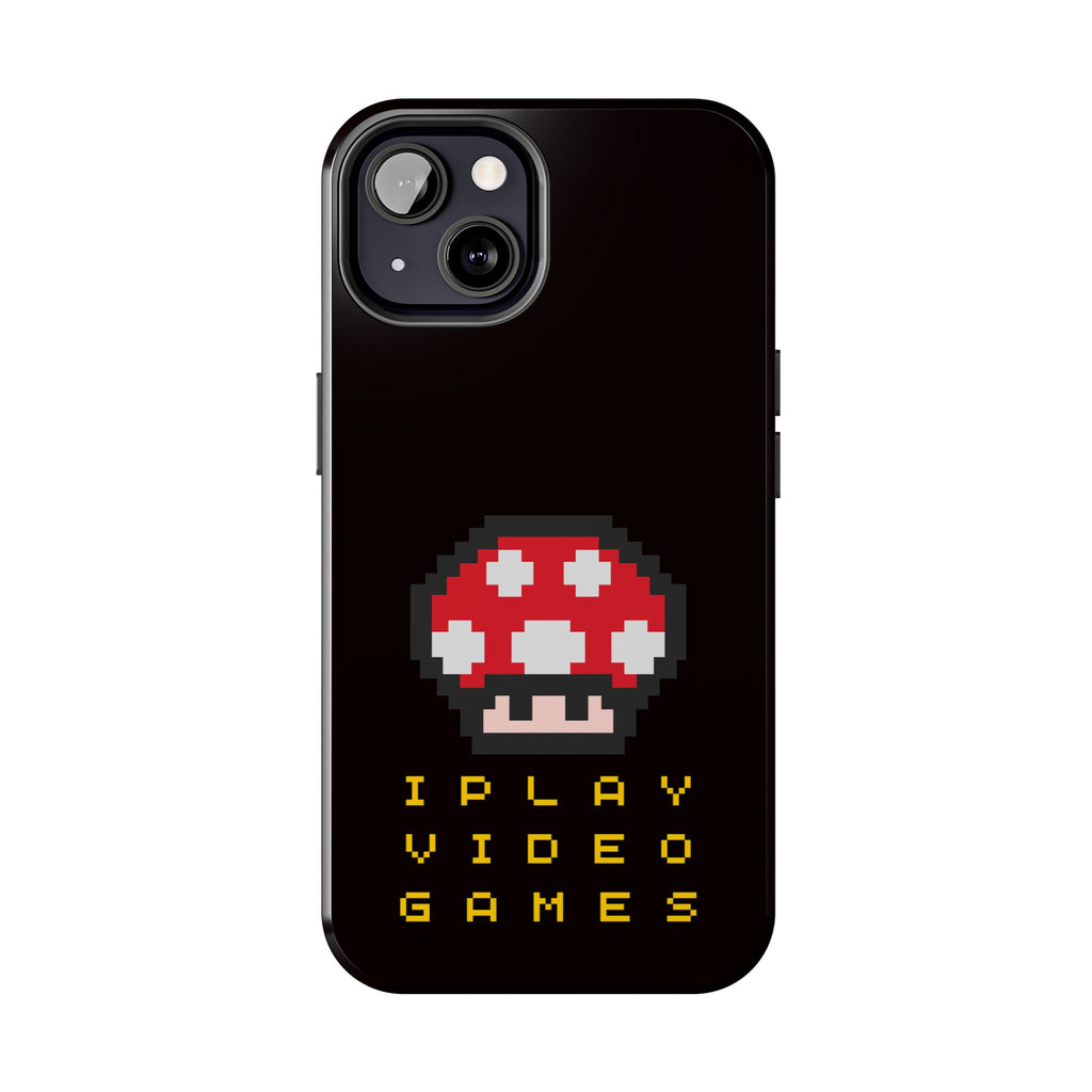 I Play Video Games Pixel Mushroom Phone Case — Tough Protective Gamer Case