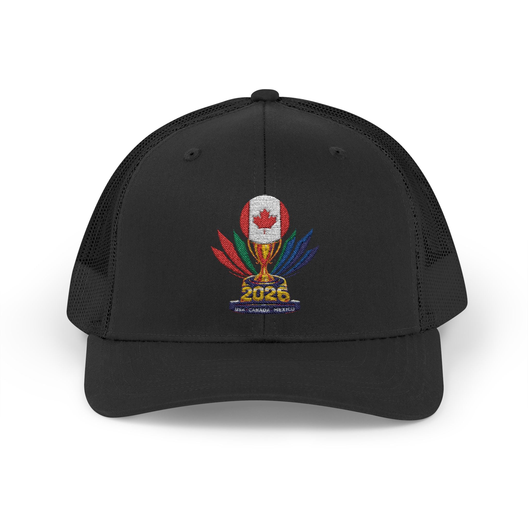 Embroidered Colorful Trophy Trucker Cap - Snapback Mesh Hat