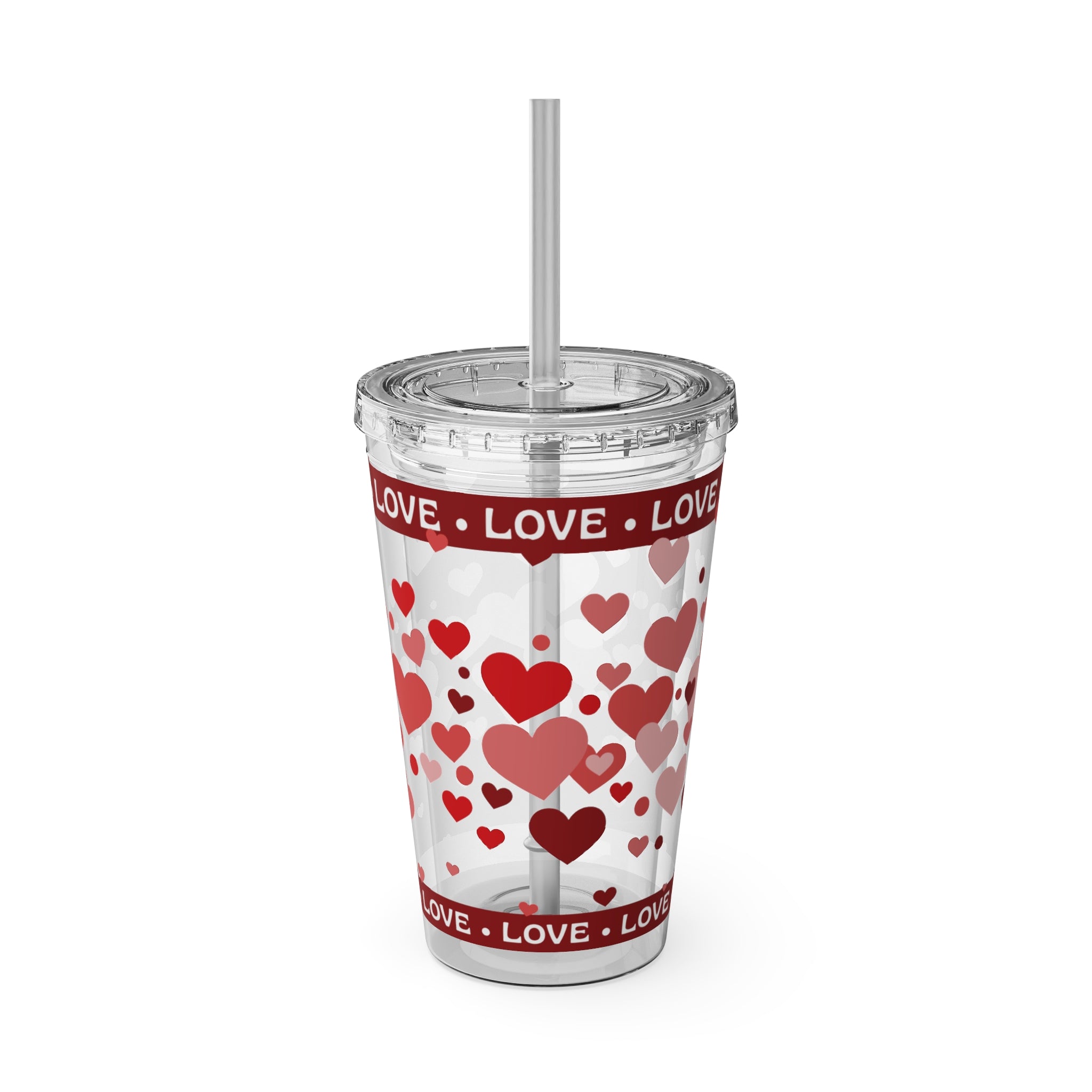 love Inspirational Work Vibes Tumbler — 16oz Sunsplash Tumbler with Straw