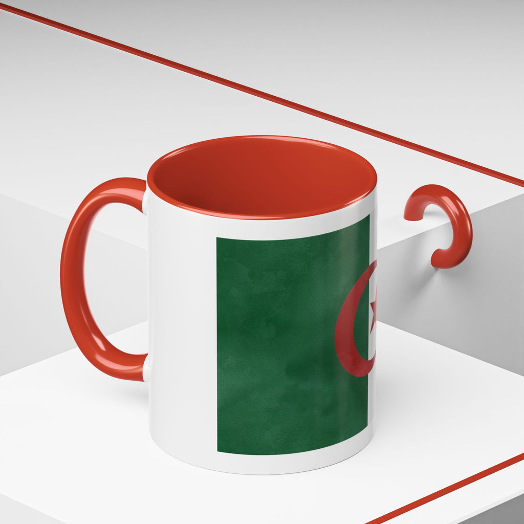 Algeria Flag Accent Coffee Mug (11/15oz) — Crescent & Star National Pride Tea Cup