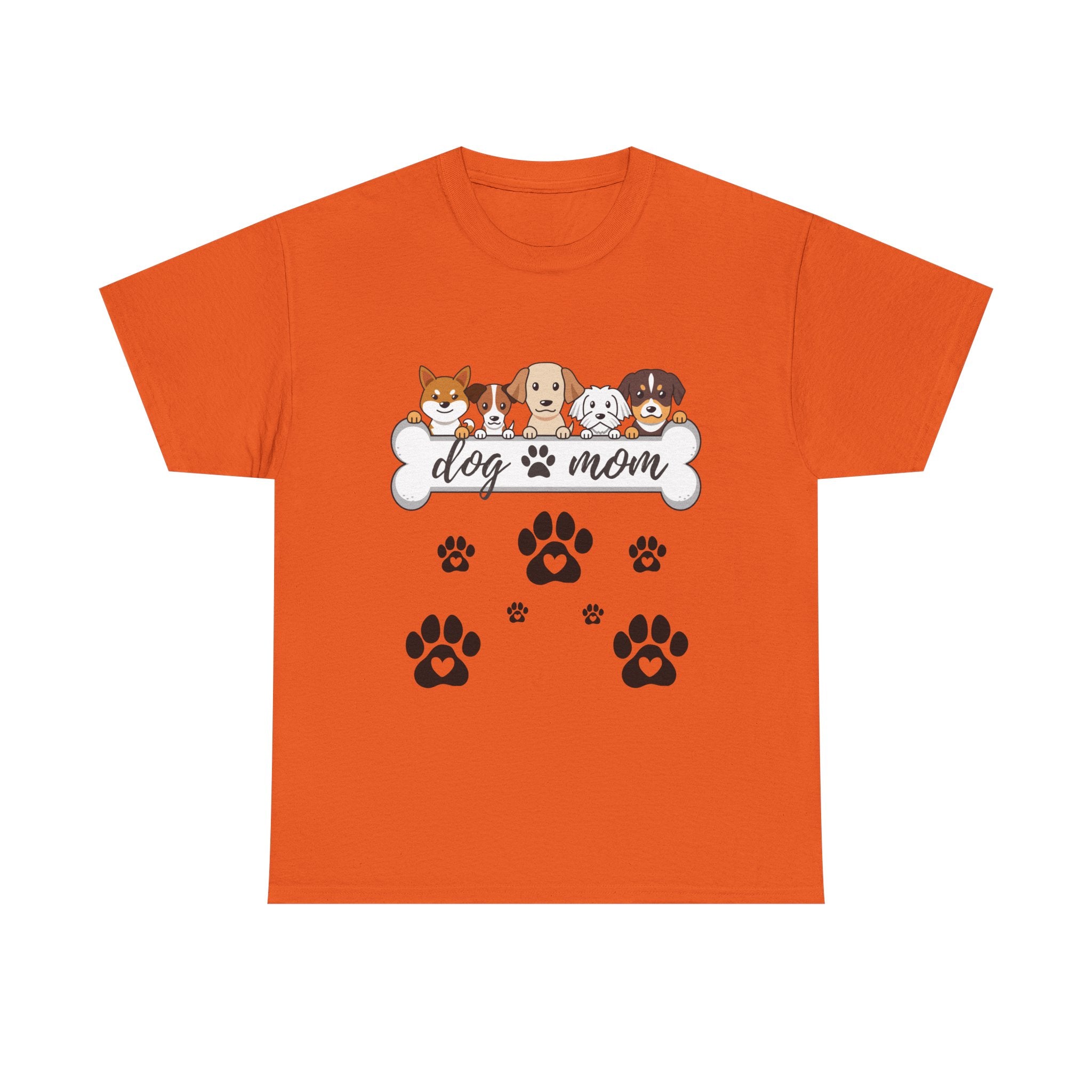 Dog Mom T-Shirt — Cute Paw Print & Cartoon Dogs Tee
