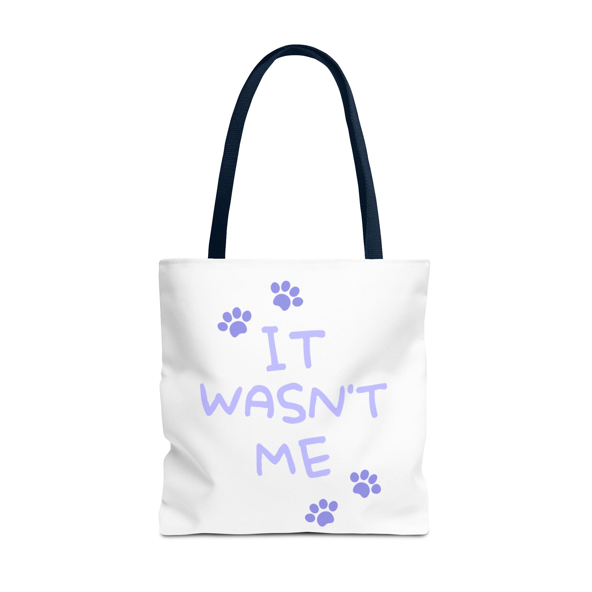 Cat Paw Print Tote — "It Wasn't Me" Funny Cat Tote Bag