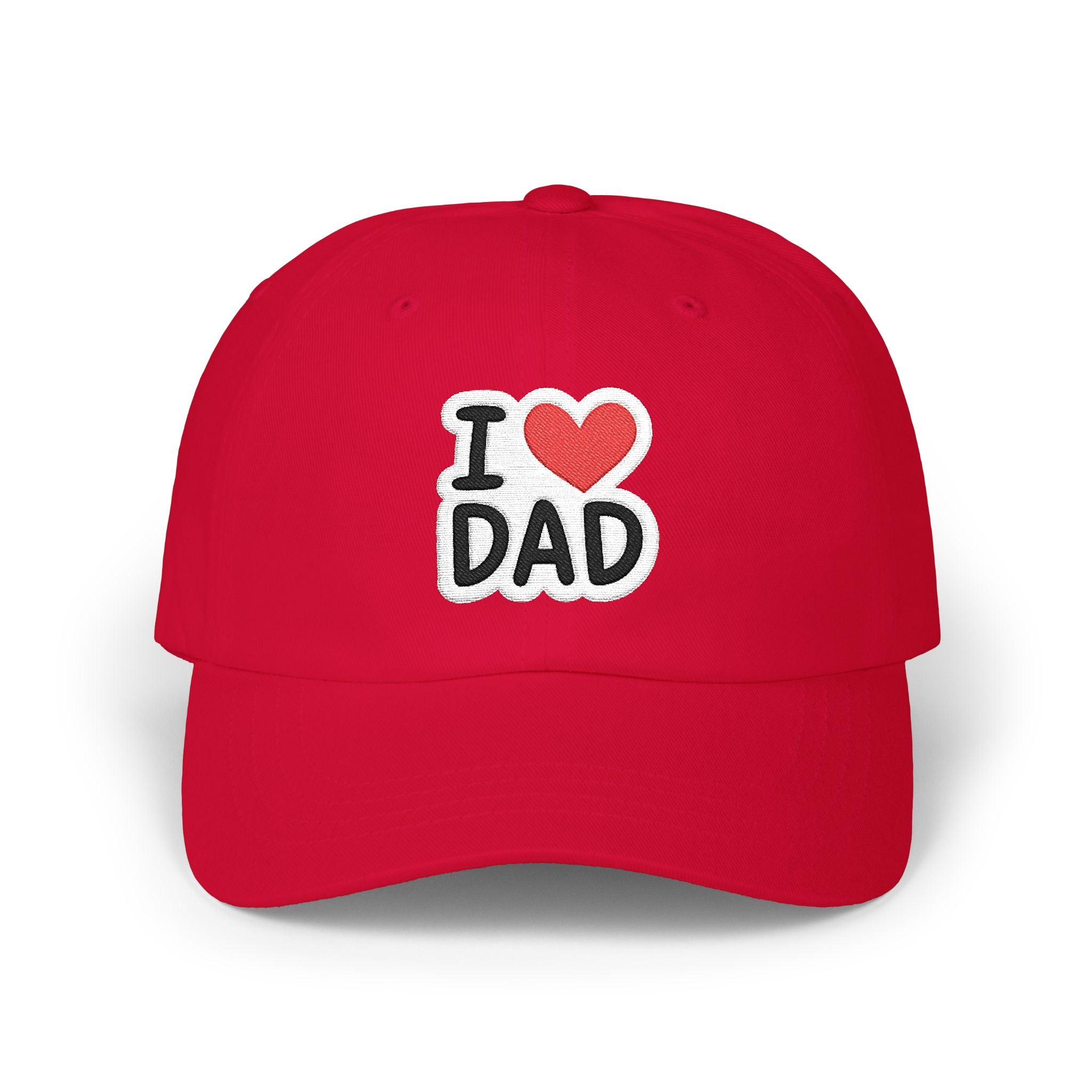 I  DAD Embroidered Dad Cap — Classic White Baseball Hat for Father’s Day