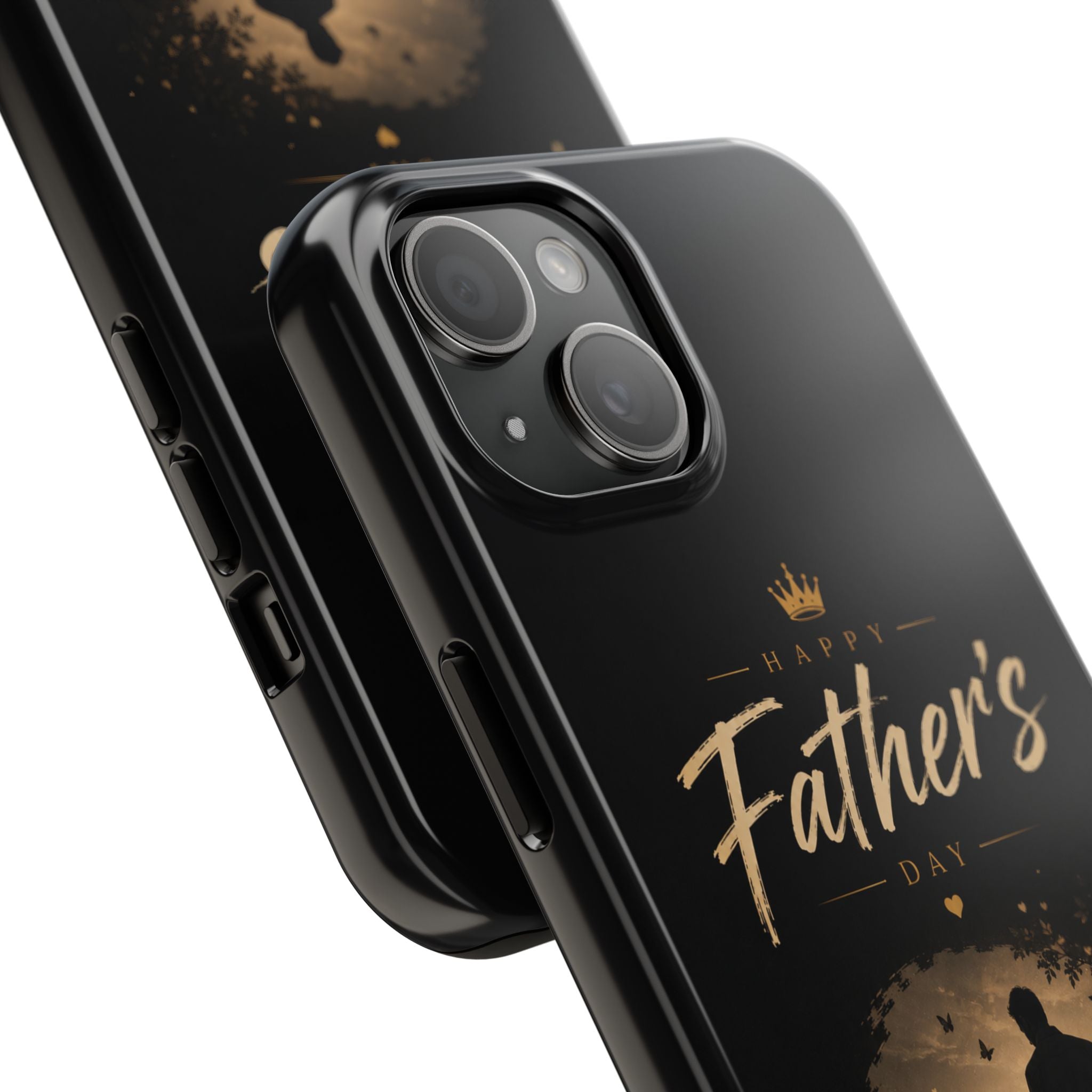 Father's Day Tough Phone Case — 'Happy Father's Day' Silhouette Design