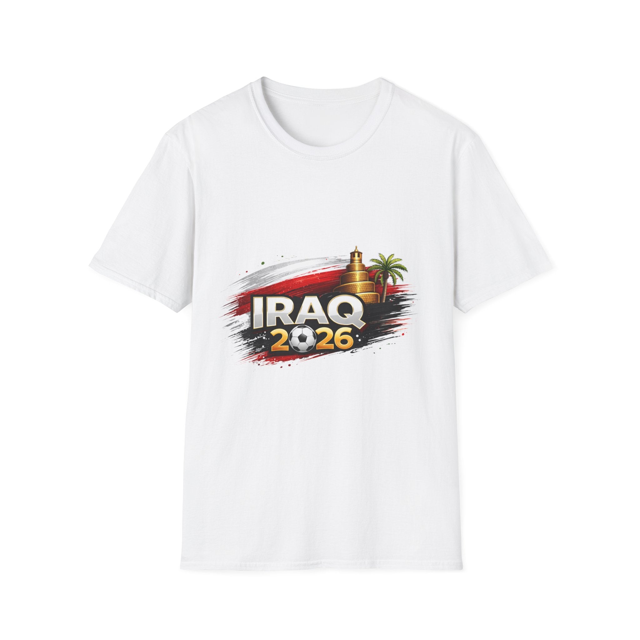 Iraq 2026 Graphic T-Shirt عراق— Iraqi Flag Map & Cultural Landmark Tee