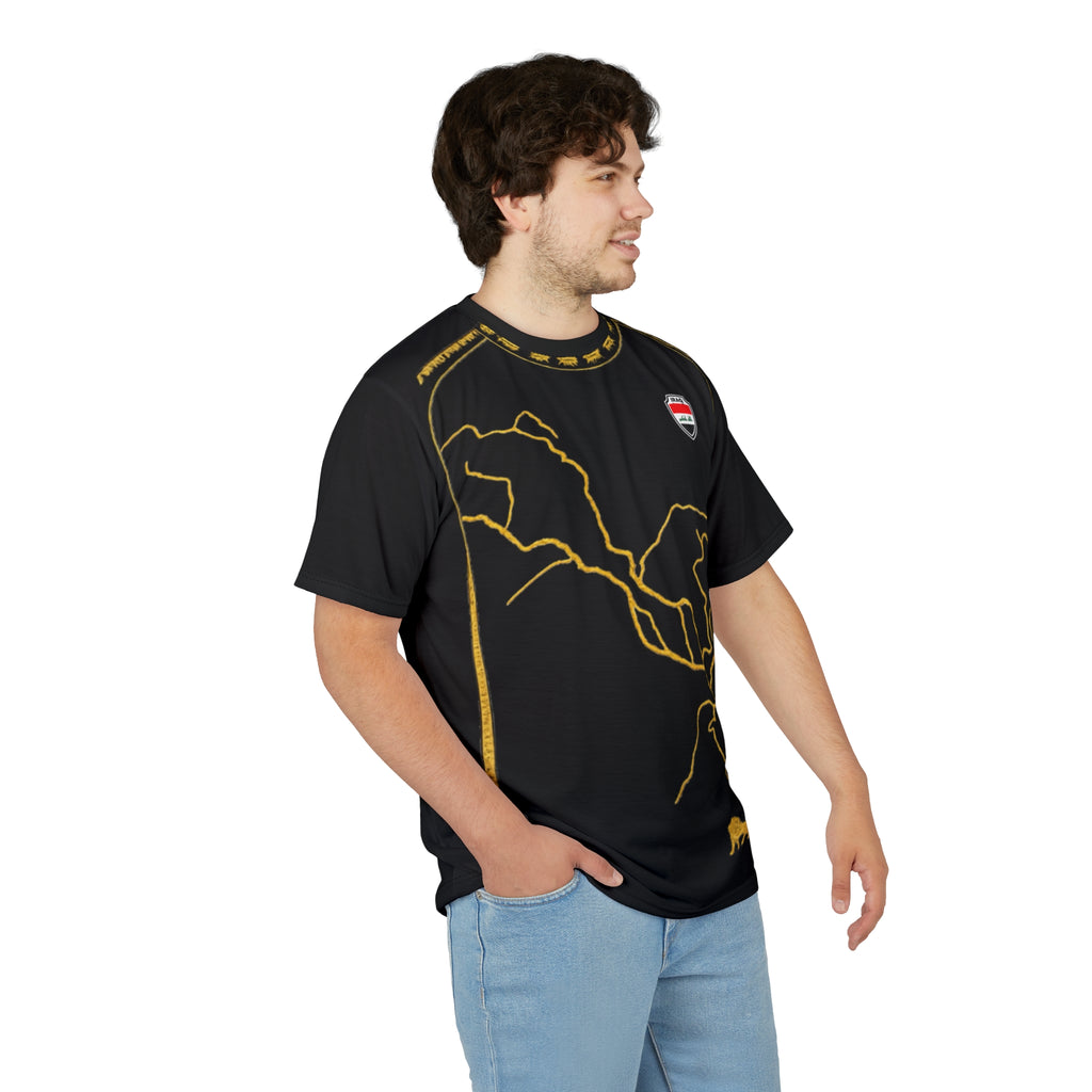 Iraq Black & Gold Lightning Graphic Tee — Bold Electric Design T-Shirt