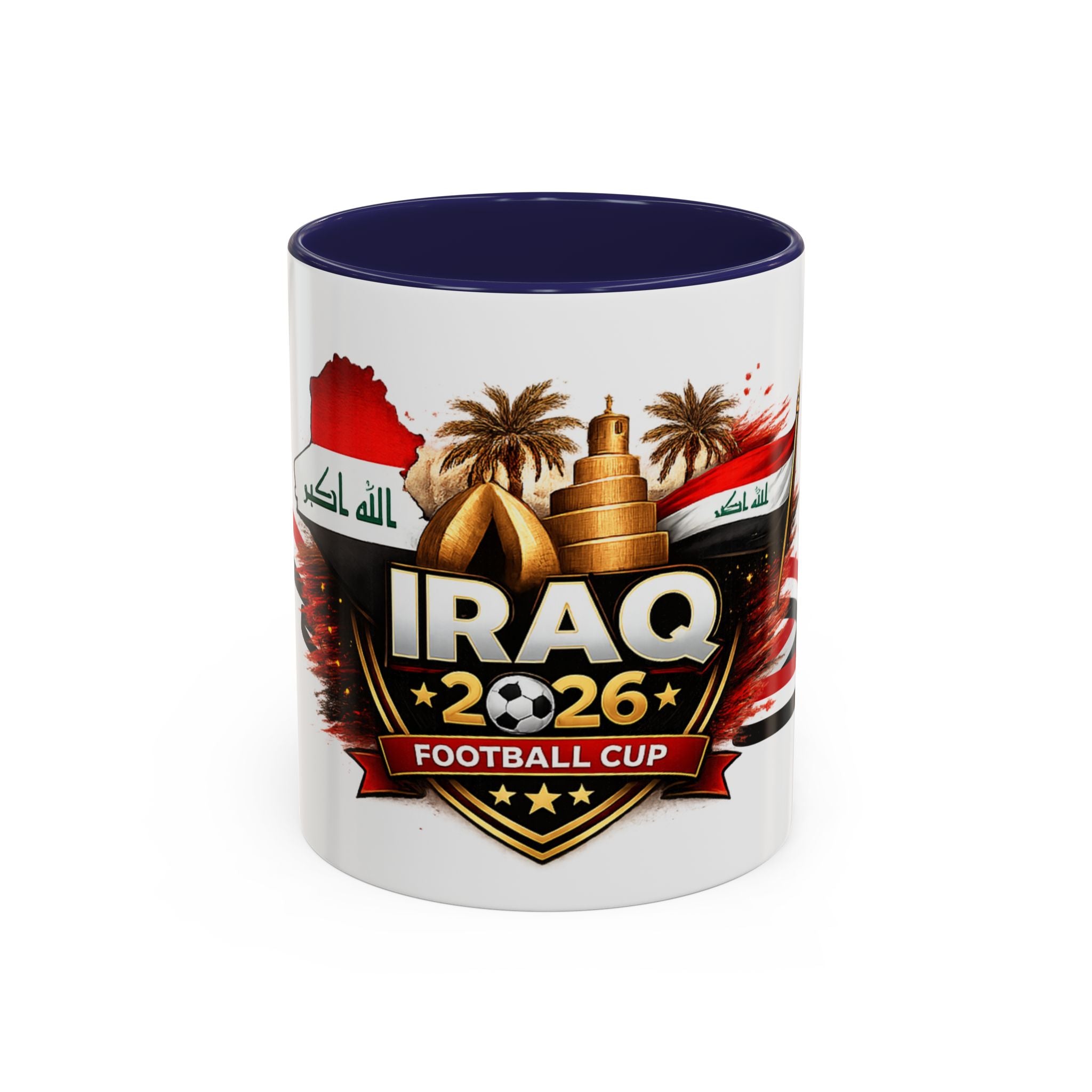 Iraq 2026 Football Cup Accent Coffee Mug – National Team Soccer Fan Gift