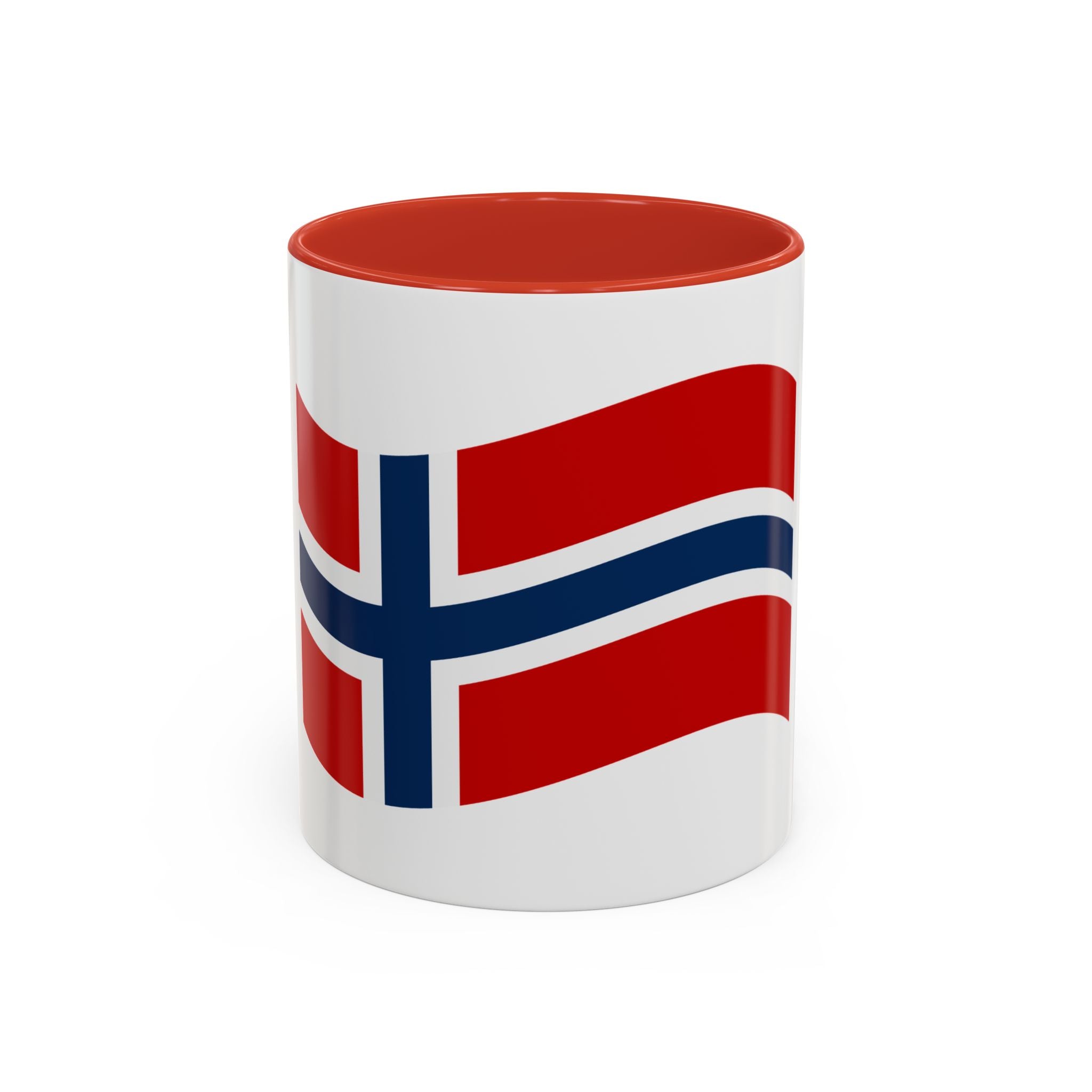 Norway Flag Accent Coffee Mug – Norway 2026 Soccer Fan Ceramic Mug (11/15oz)