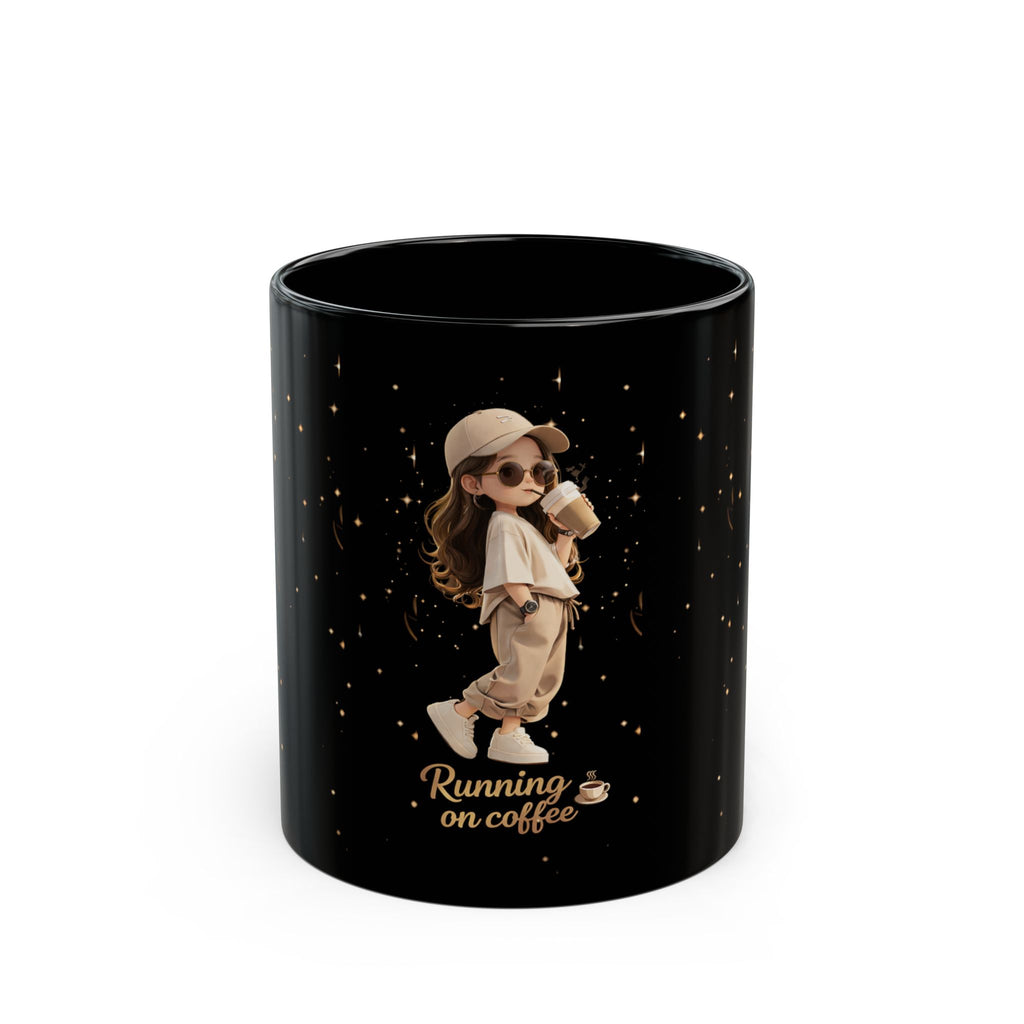 Running on coffee Black Mug