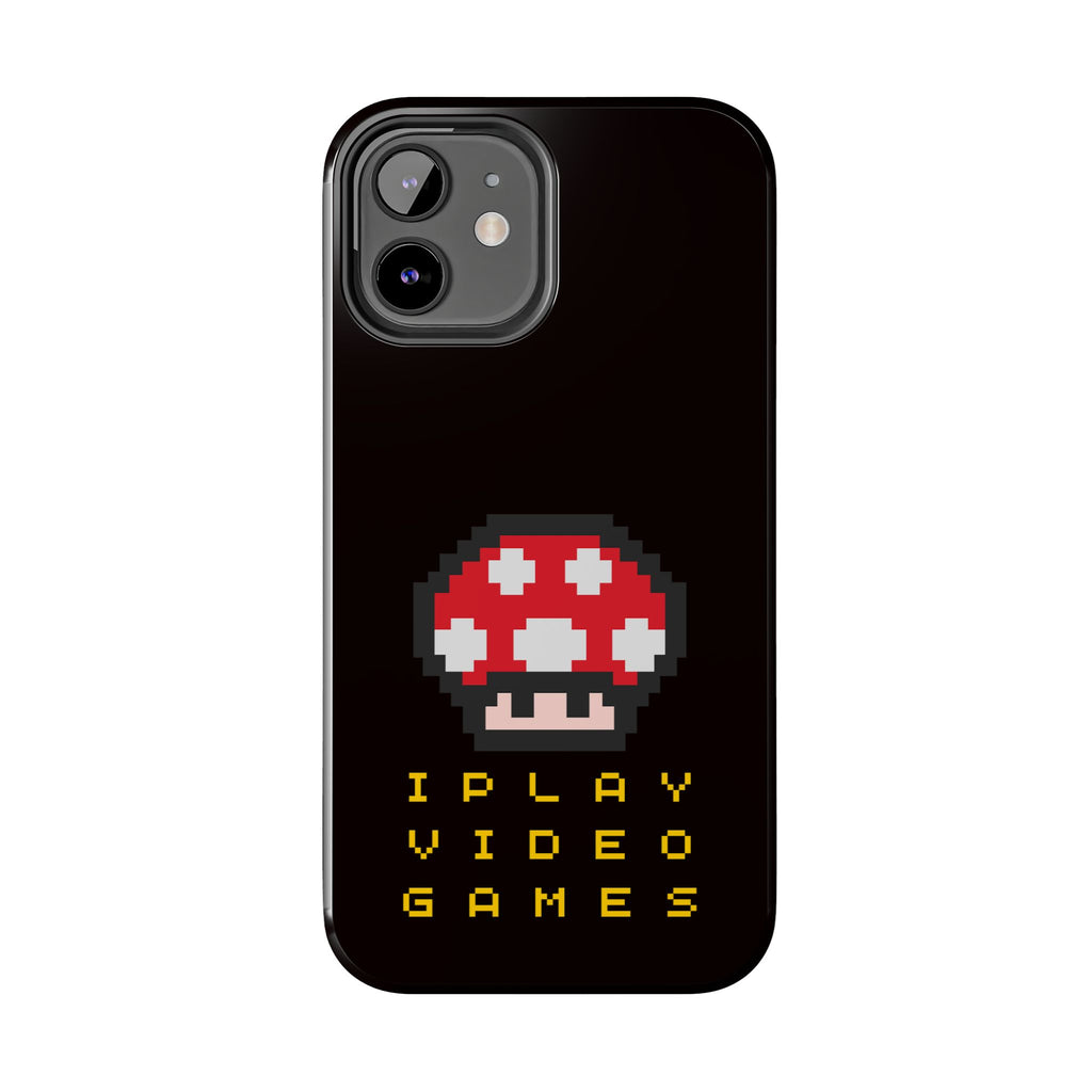 I Play Video Games Pixel Mushroom Phone Case — Tough Protective Gamer Case