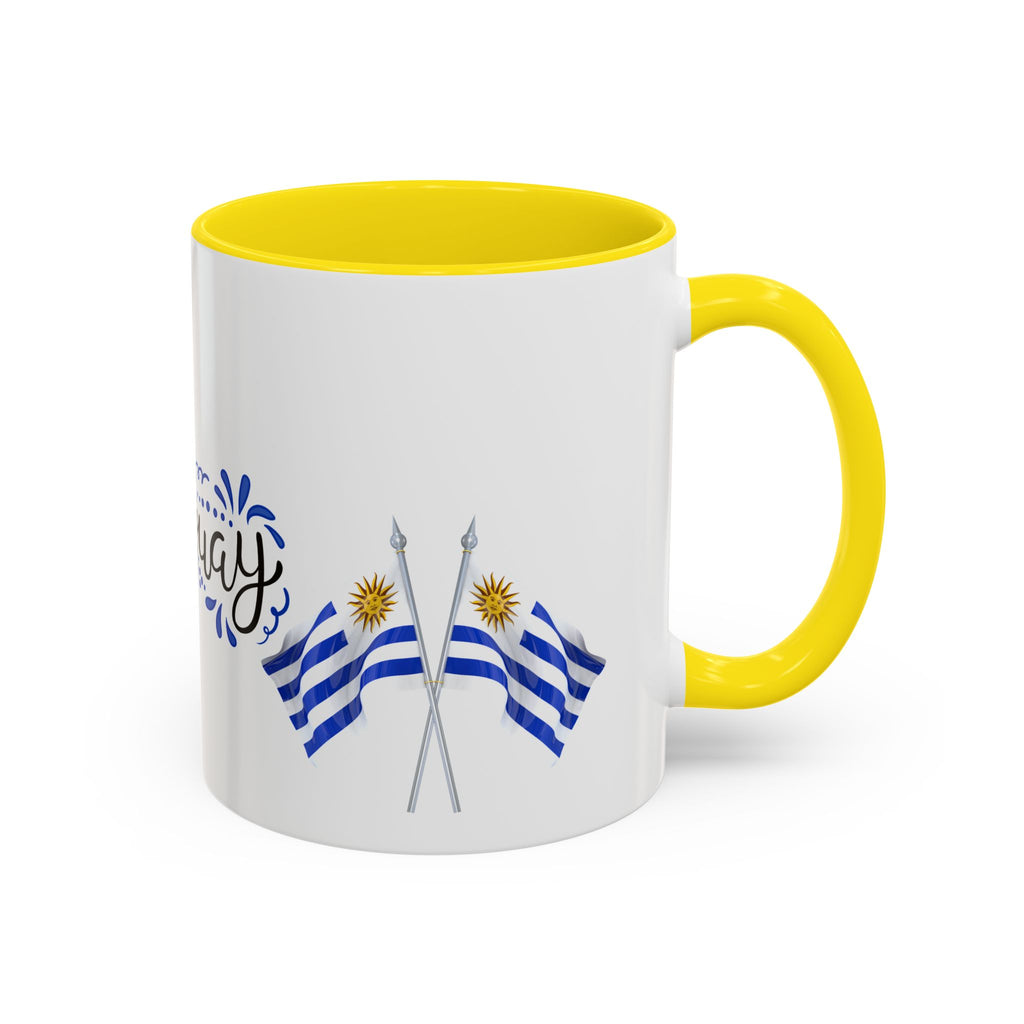 Uruguay Flag Accent Coffee Mug — Blue Sun National Pride 11/15oz