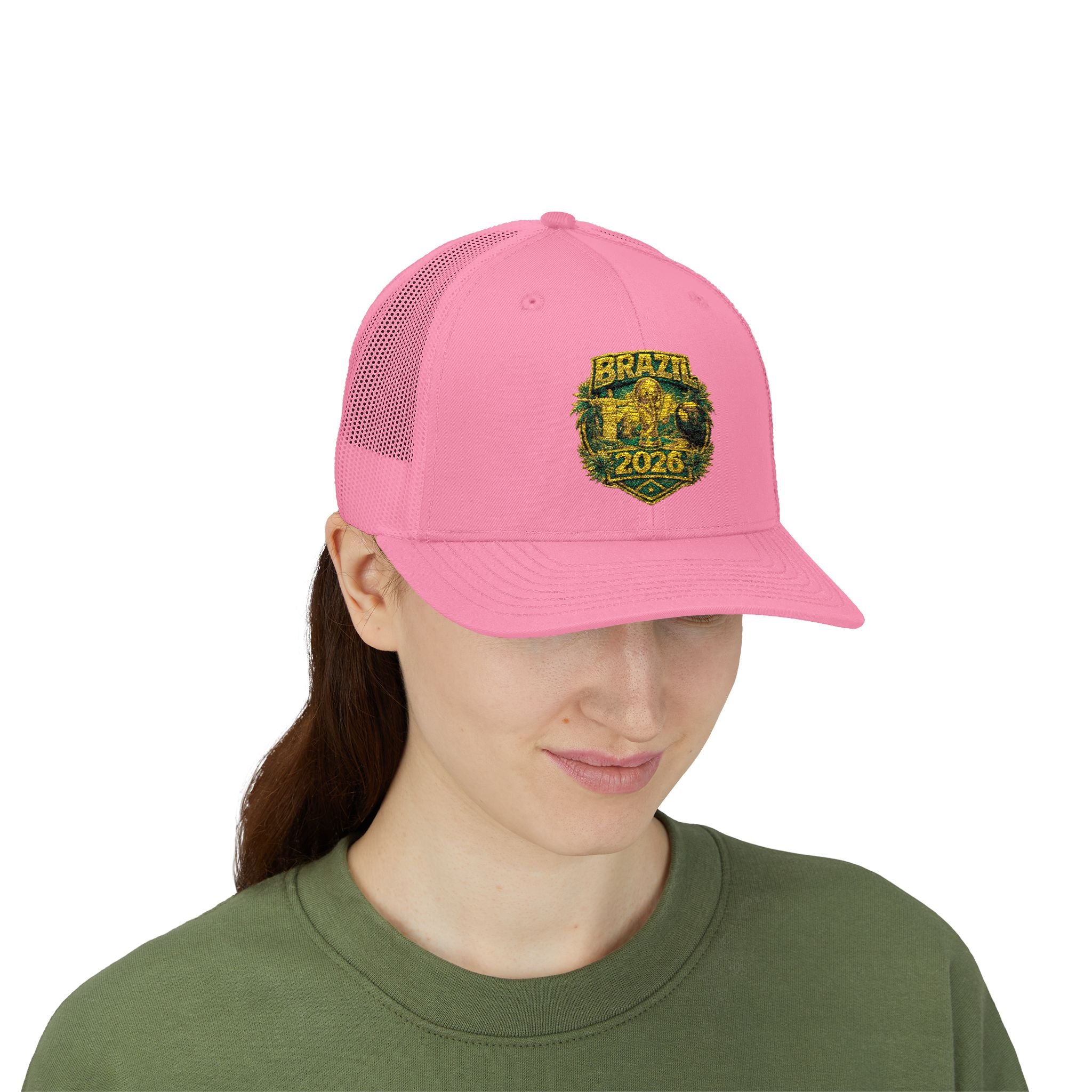 Brazil  Vintage Patch Trucker Cap — Rustic 2026 Crest Snapback
